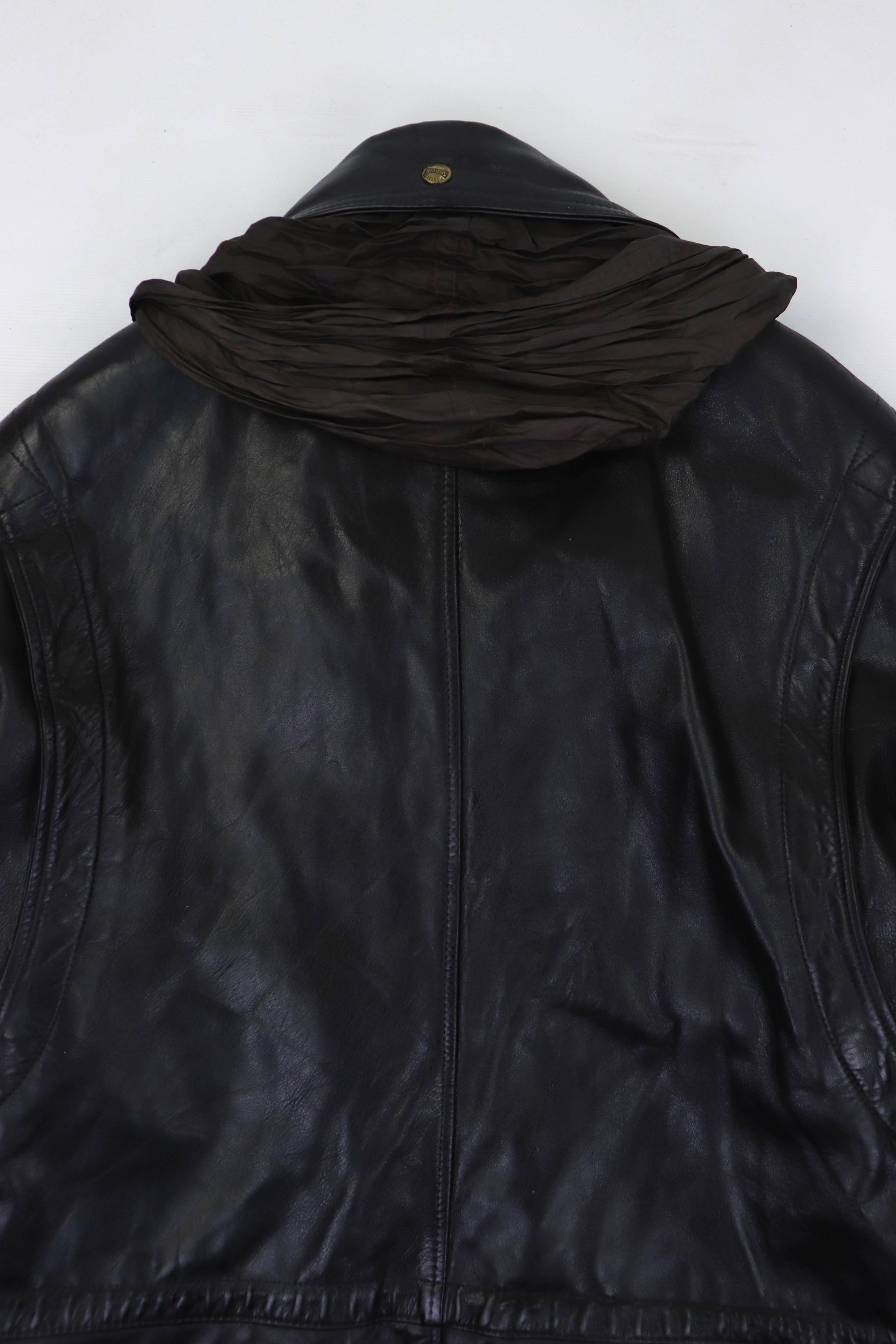 NFL 90s Vintage REDSKINS Black Heavy Leather Jacket Parka Size US L / EU 52-54 / 3 - 8 Thumbnail