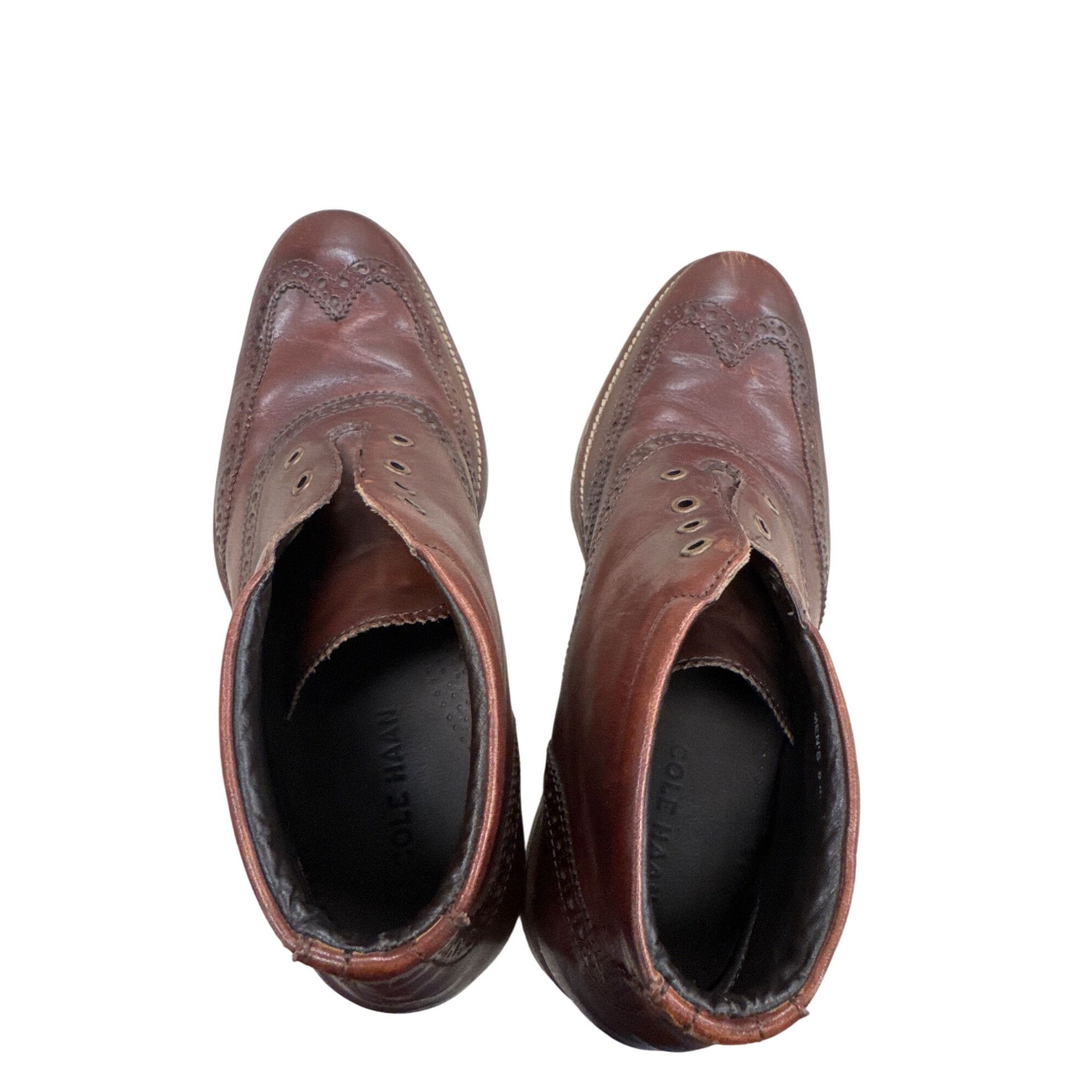 Cole Haan Cole Haan Mens Brown Leather Ankle Wingtip Boots 8M SKU 7796 Size US 8 / EU 41 - 10 Thumbnail