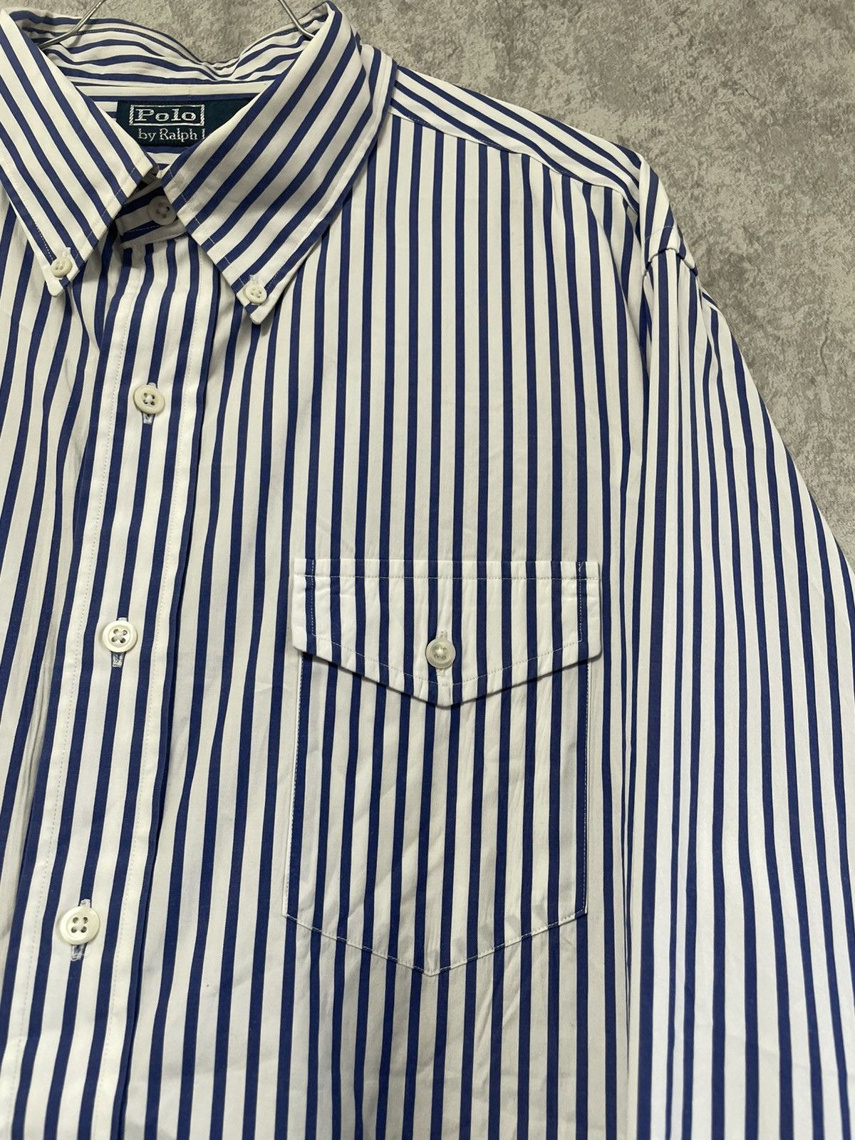 Polo Ralph Lauren Polo Ralph Lauren Striped White/Blue Basic Long Sleeve Shirt Size US XL / EU 56 / 4 - 6 Thumbnail