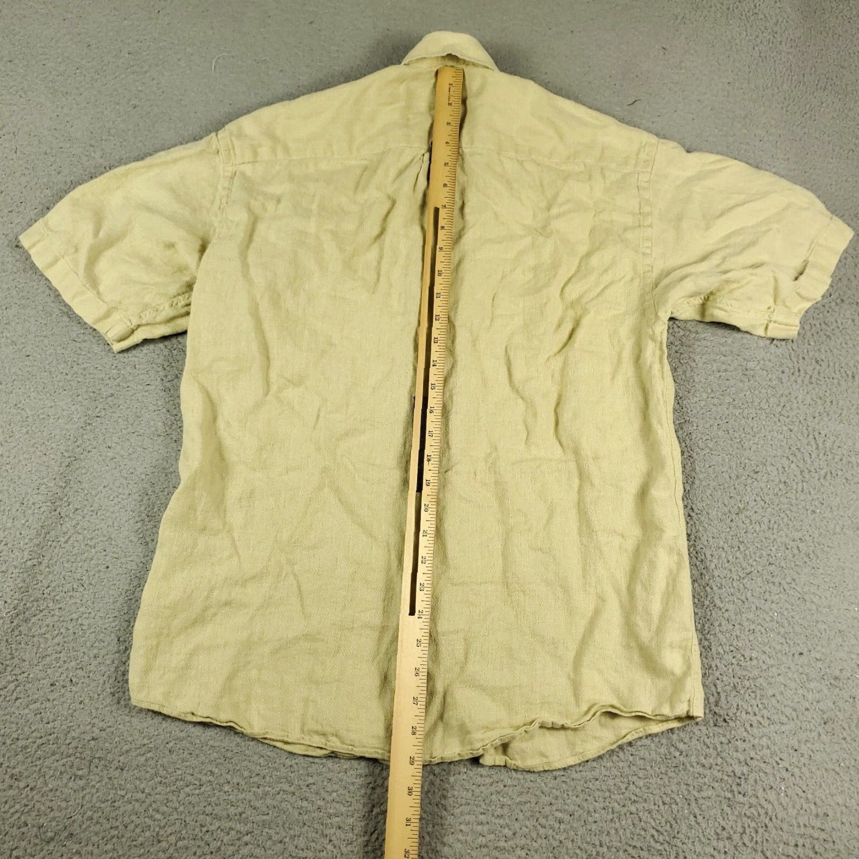 Vintage Jhane Barnes Button-Up Shirt Mens Medium Beige Linen Short Sleeve Casual Size US M / EU 48-50 / 2 - 3 Thumbnail