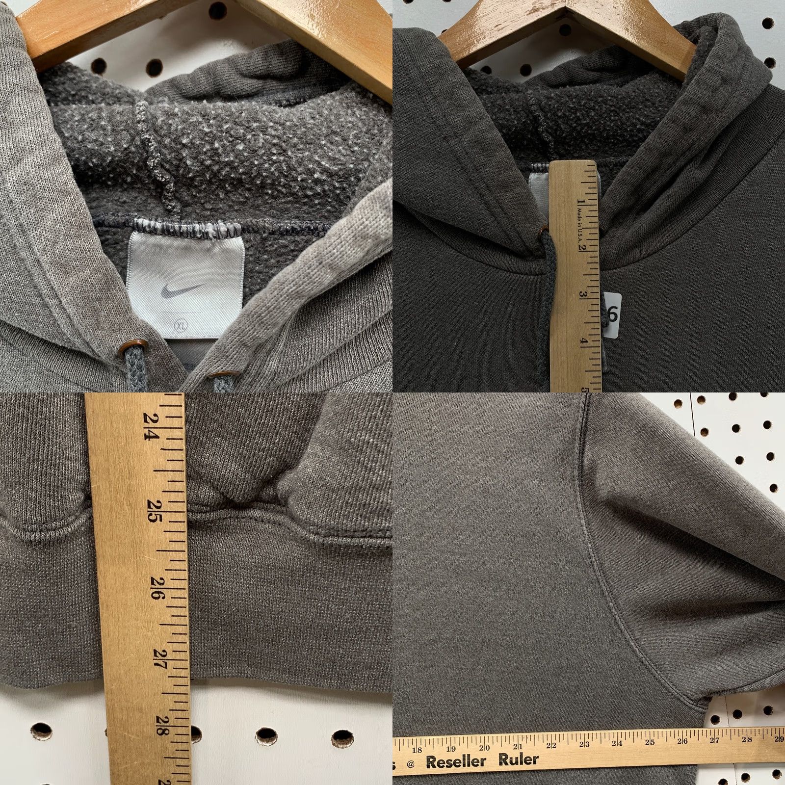 Nike VINTAGE Nike Center Spellout Hoodie Gray Mens XL Swoosh 26.5x27.5 RARE Size US XL / EU 56 / 4 - 9 Thumbnail