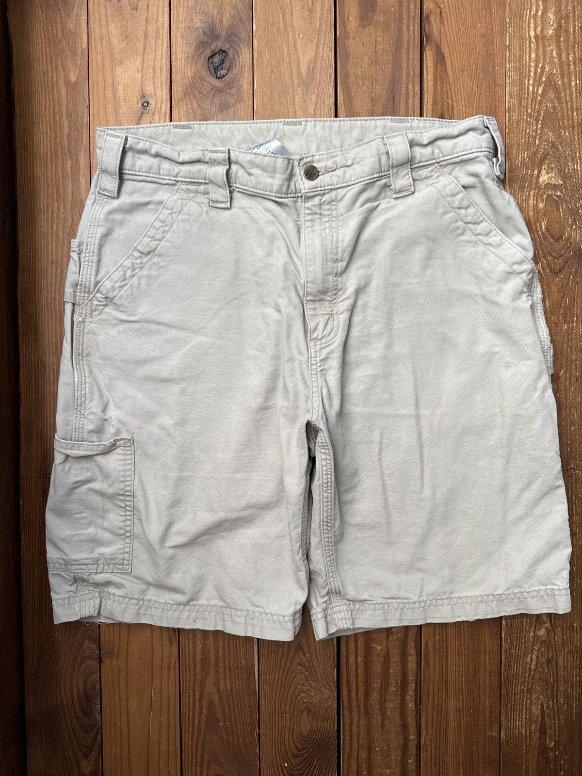 Carhartt × Vintage Vintage Carhartt Tan Carpenter Shorts Size US 32 / EU 48 - 2 Thumbnail