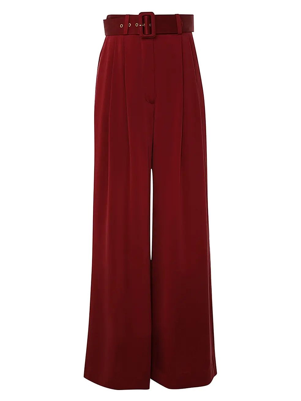 Zimmermann oc11z0226 Tuck Silk Belted Wide-Leg Pants In Red Size 28" / US 6 / IT 42 - 1 Preview