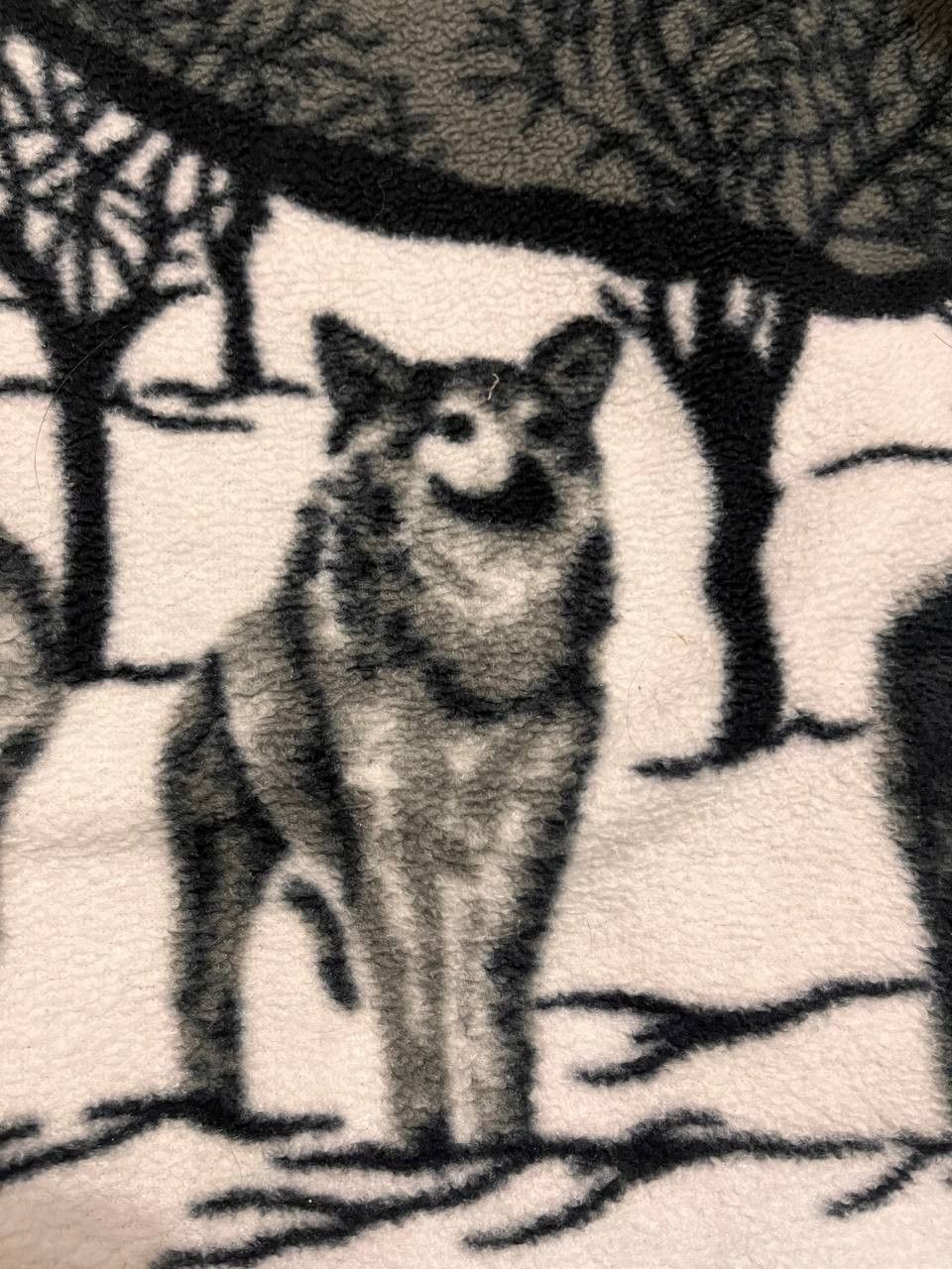 Anime × Vintage Vintage Fleece Wolf Print Animals Jacket Size US M / EU 48-50 / 2 - 4 Thumbnail