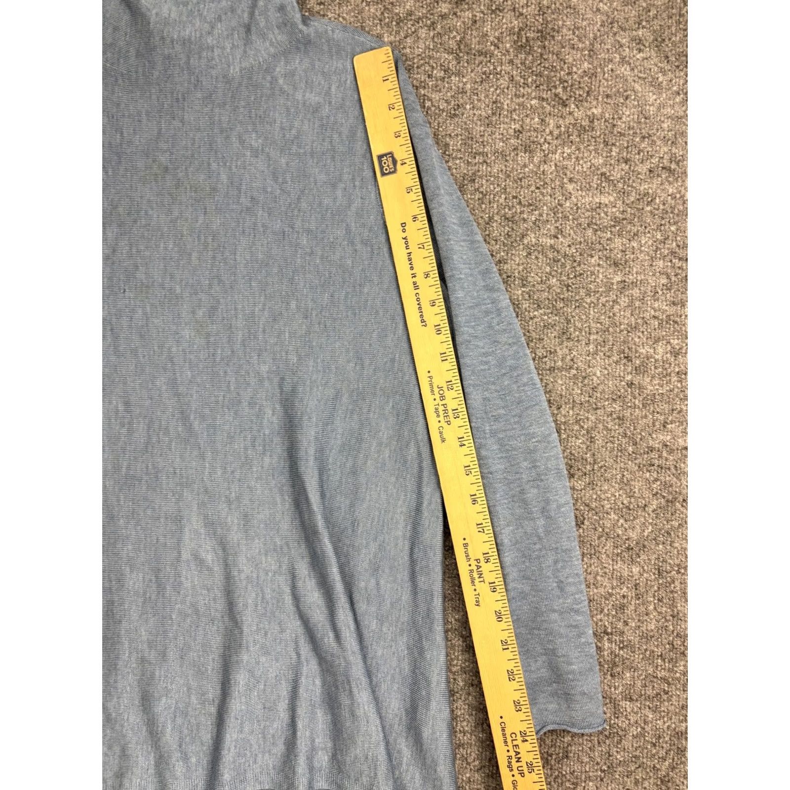 Eileen Fisher VINTAGE? No. Eileen Fisher Sweater Tunic Womens L Blue Turtleneck Lyocell Wool Knit Shirt Casual Relaxed Long Sleeve - Mens? Size L / US 10 / IT 46 - 2 Thumbnail