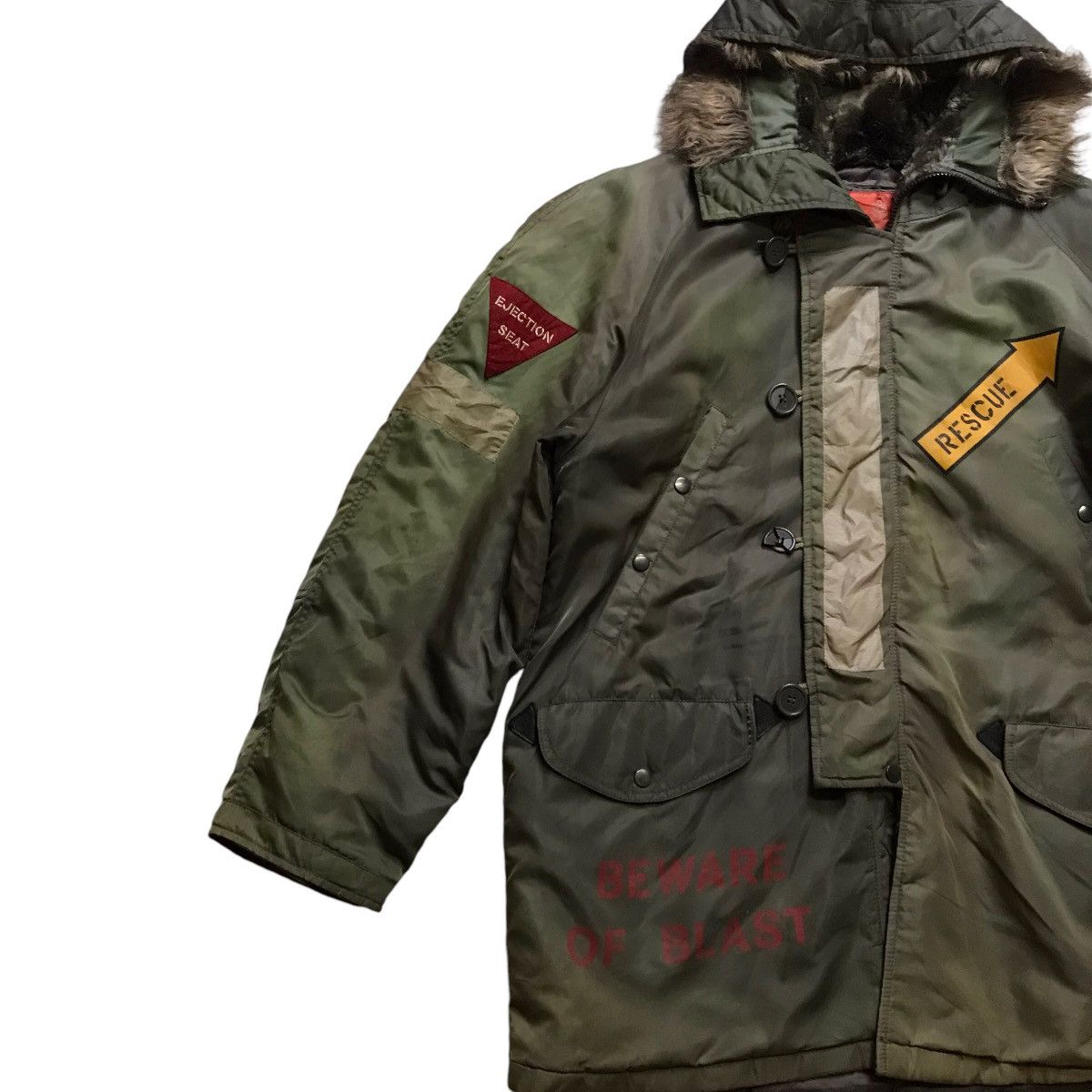 Avirex RARE VINTAGE AVIREX BOMBER FAUX FUR PARKA SUN FADED JACKET Size US L / EU 52-54 / 3 - 3 Thumbnail
