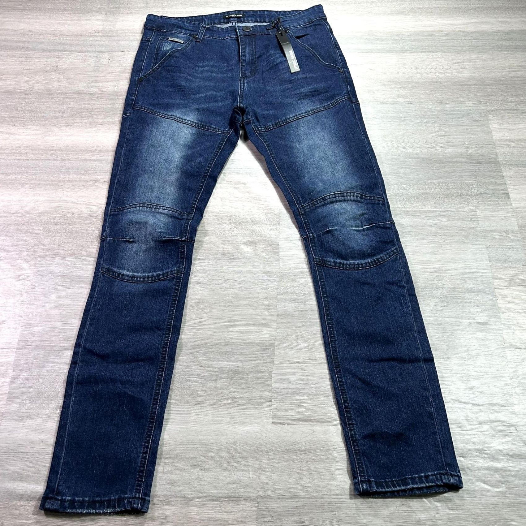 Denime Bruno Cavalli Jeans Mens 34x32 Blue Slim Tapered Stretch Denim Medium Wash Jeans Size US 34 / EU 50 - 2 Thumbnail
