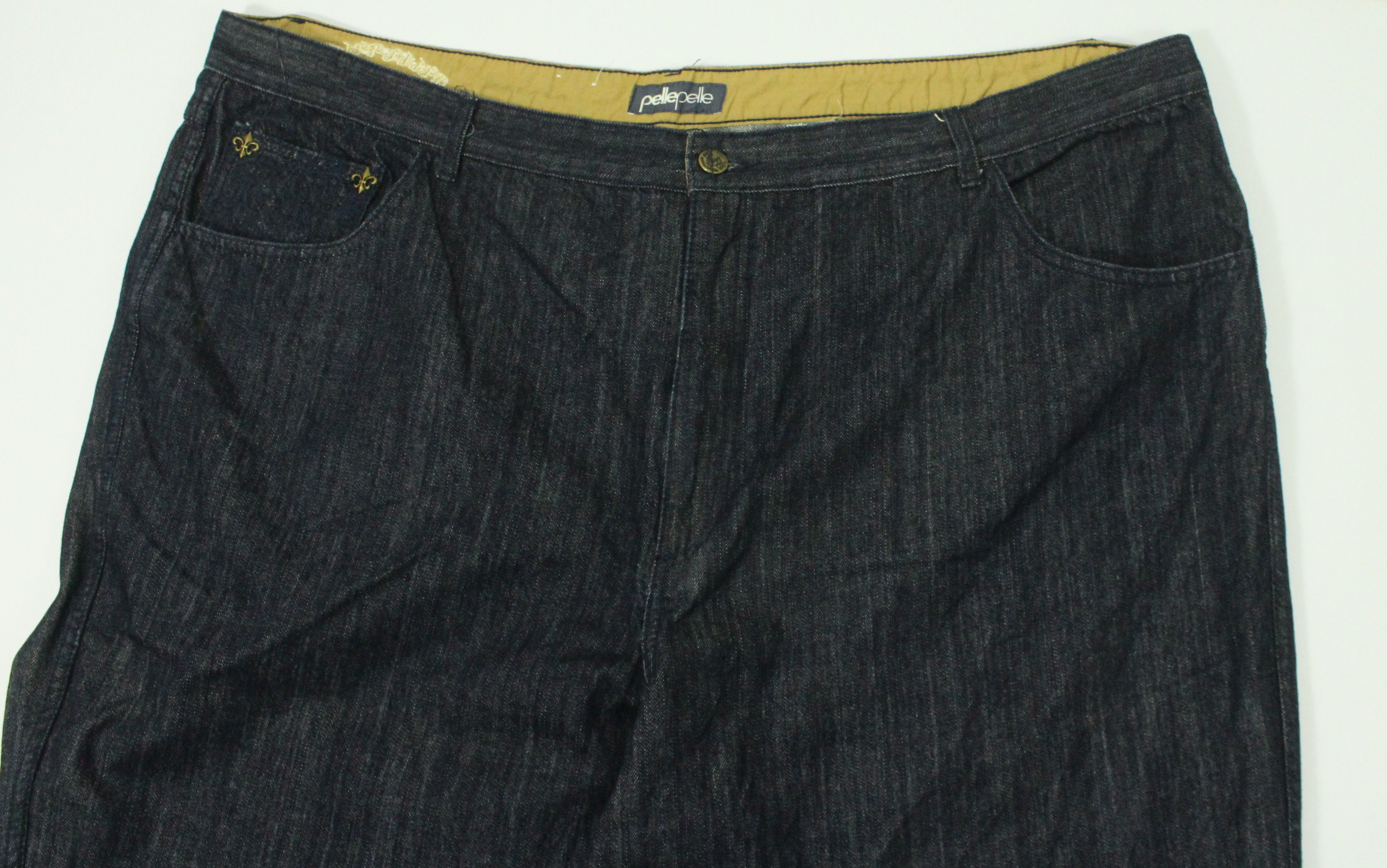 Pelle Pelle 54” Giant Waist PELLE PELLE Denim Baggy Embrroidered Logo Size US 44 / EU 60 - 4 Thumbnail