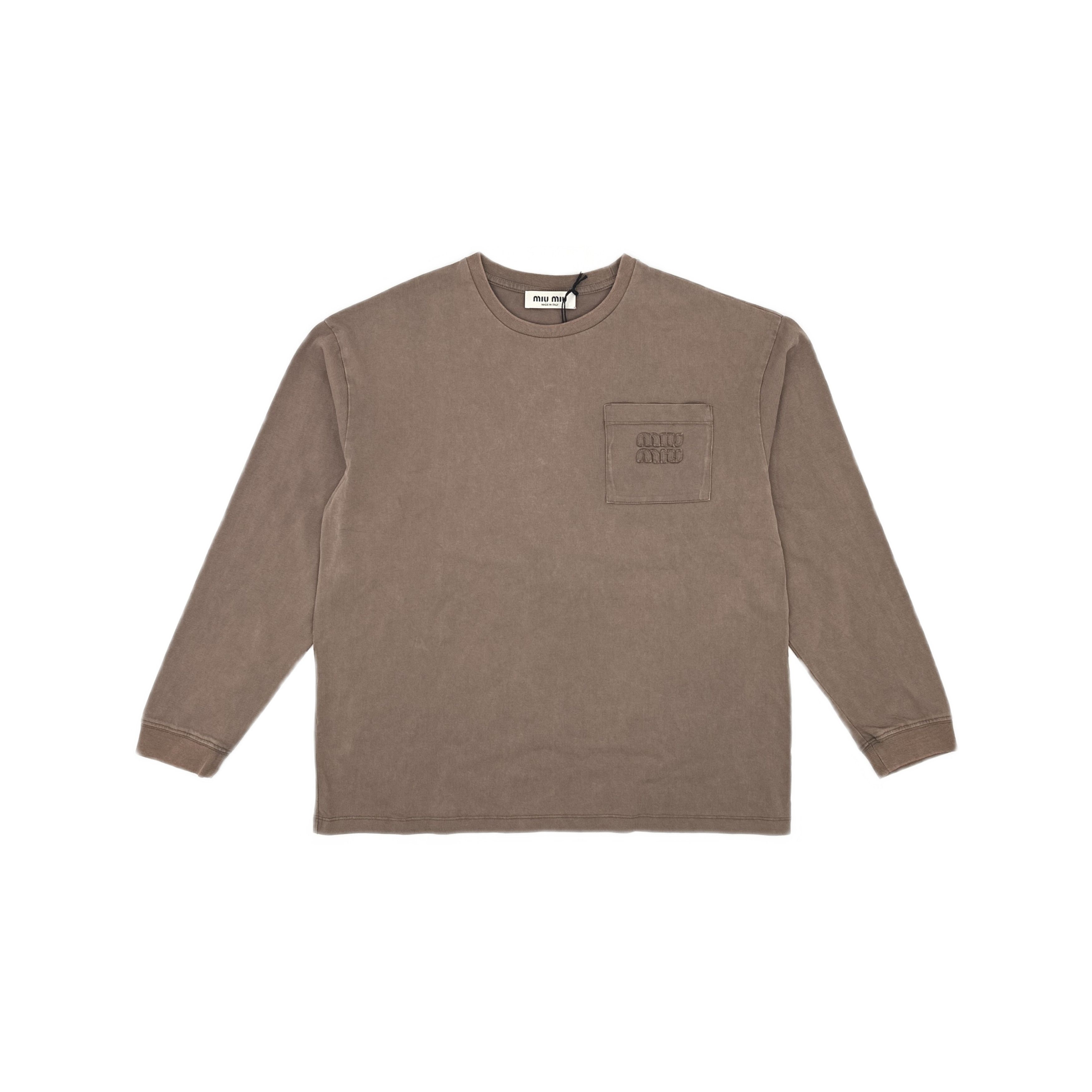 Miu Miu Miu Miu Embroidered Pocket Long Sleeve T-Shirt Size XS Size XS / US 0-2 / IT 36-38 - 1 Thumbnail