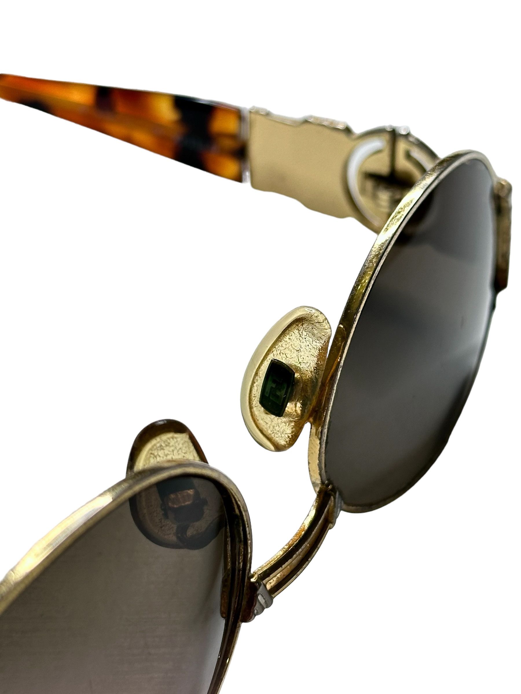 Fendi Fendi Round Gatsby Ivory Vintage Sunglasses Size ONE SIZE - 4 Thumbnail