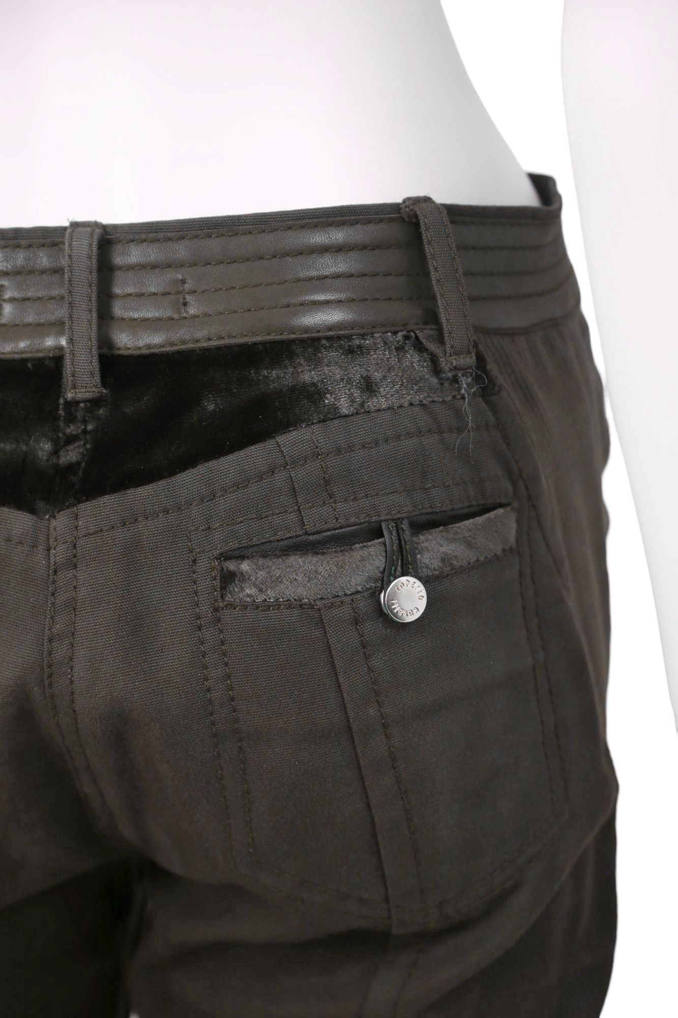 Roberto Cavalli F/W 2005 Bondage Petrol Green Capri Pants Size 27" / US 4 / IT 40 - 8 Thumbnail