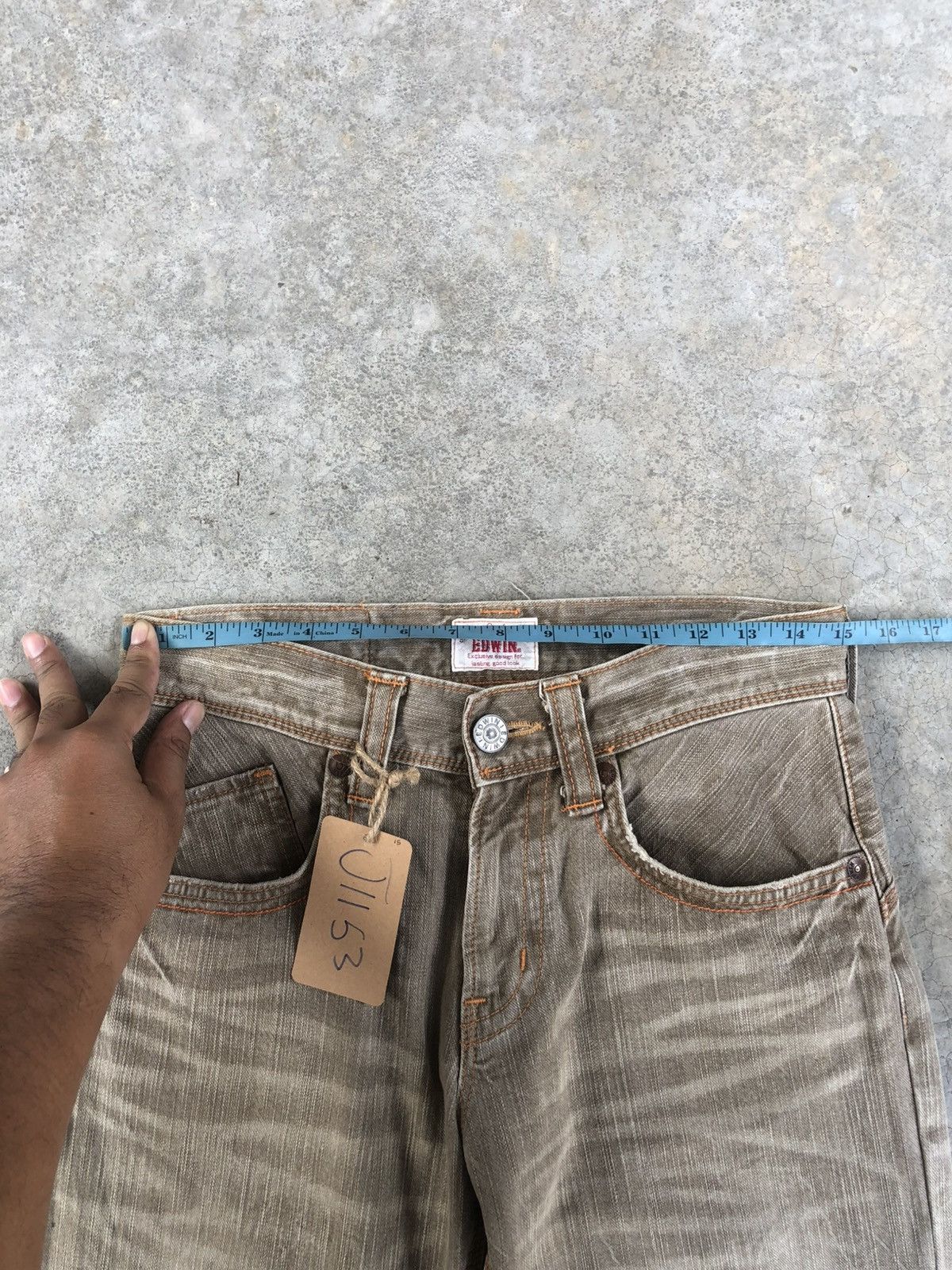 If Six Was Nine Japanese Edwin Flared Jeans Distressed Denim Size US 30 / EU 46 - 20 Thumbnail
