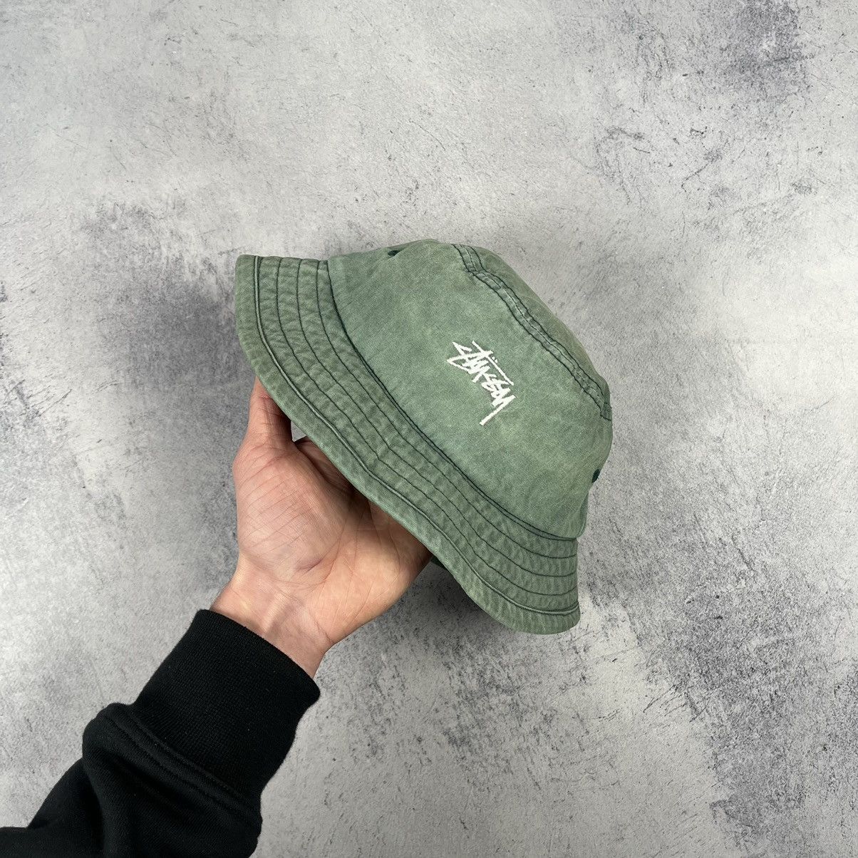 Stussy × Vintage Vintage Stussy washed logo y2k rare bucket hat panama 90’s Size ONE SIZE - 3 Thumbnail