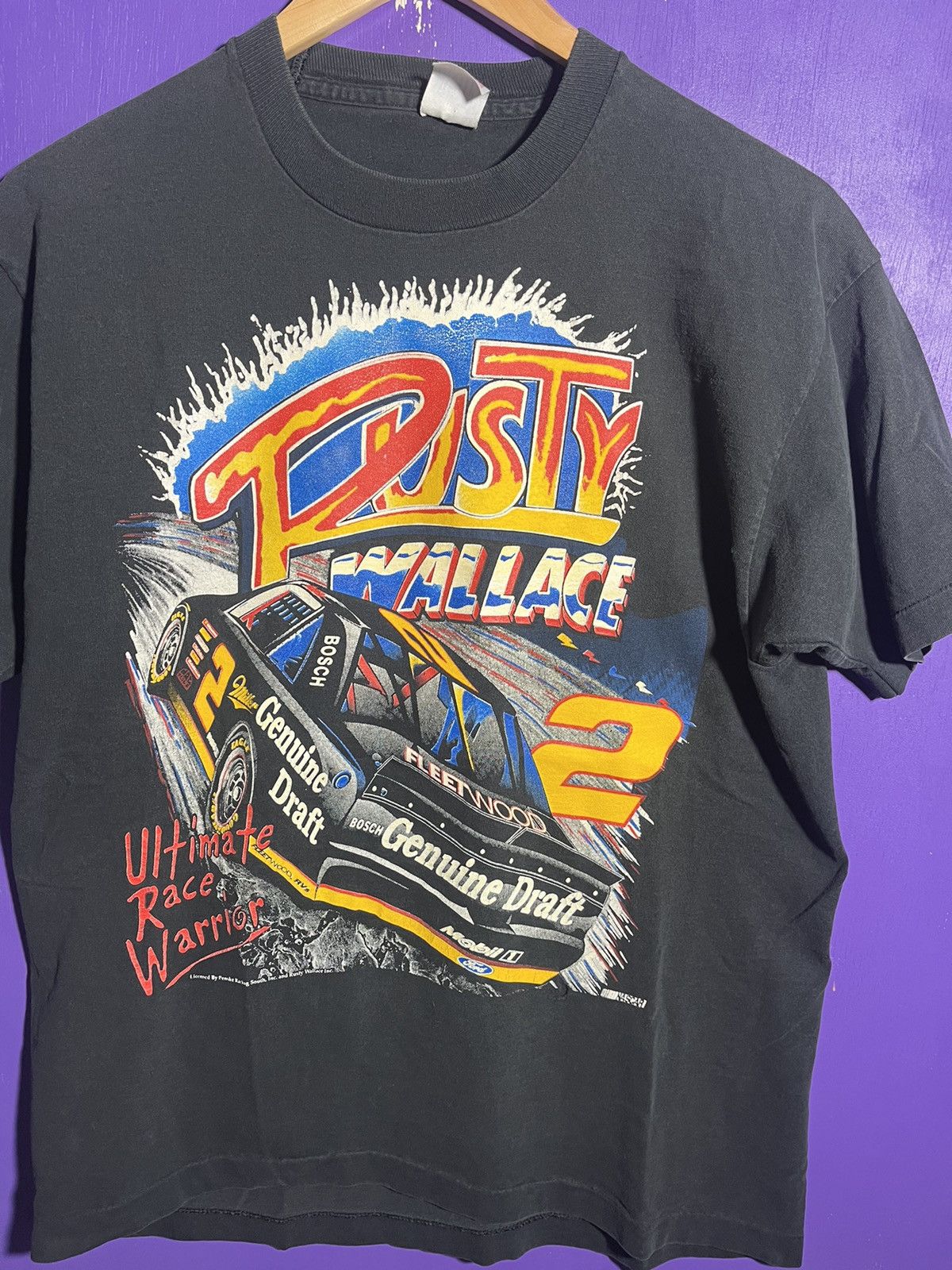 NASCAR × Vintage Vintage 90s NASCAR Rusty Wallace t-shirt Size US L / EU 52-54 / 3 - 3 Thumbnail