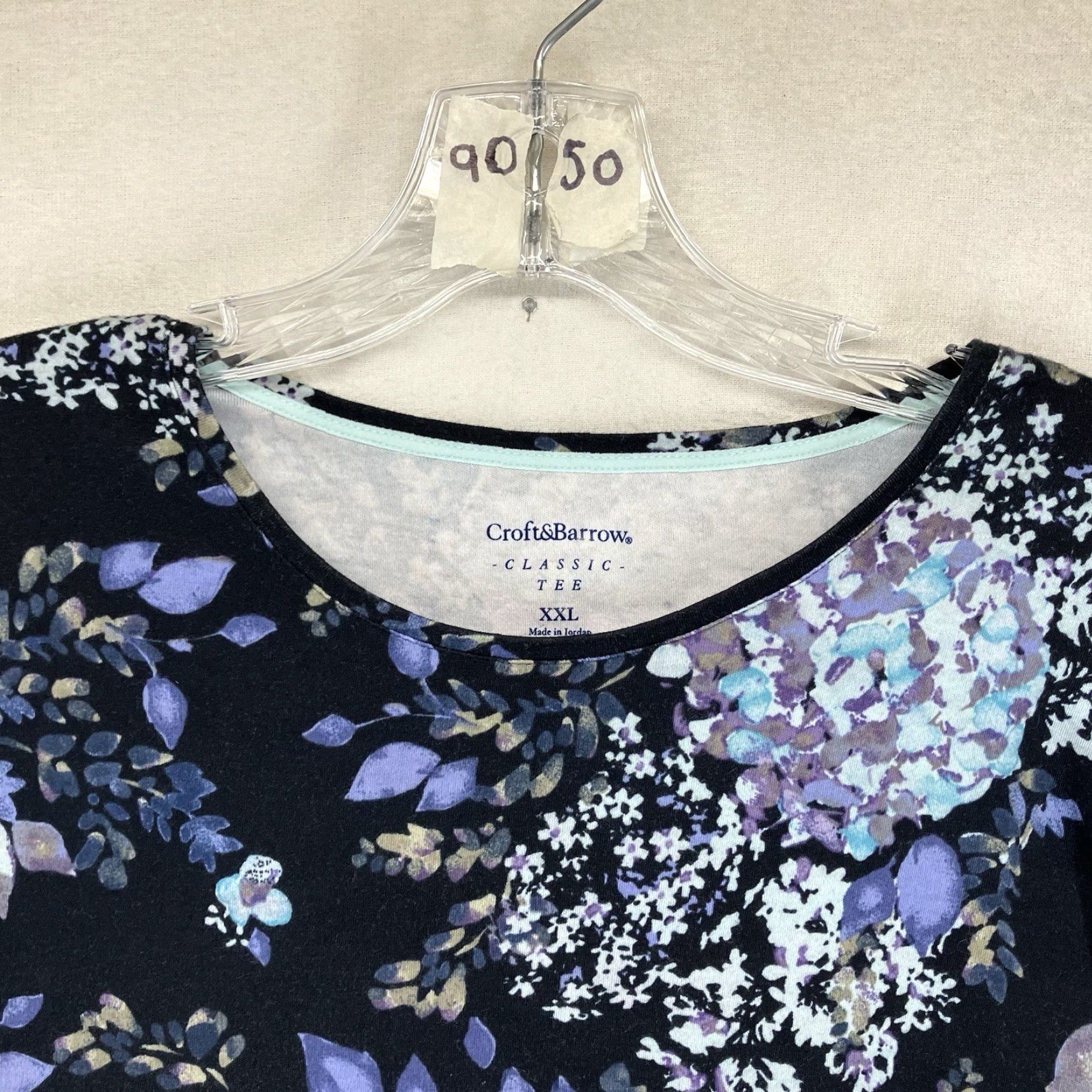 Croft & Barrow Croft & Barrow Women's 2XL Black Floral Long Sleeve Tee Dark Romantic Hydrangea Goth Size XXL / US 16-18 / IT 52-54 - 4 Thumbnail