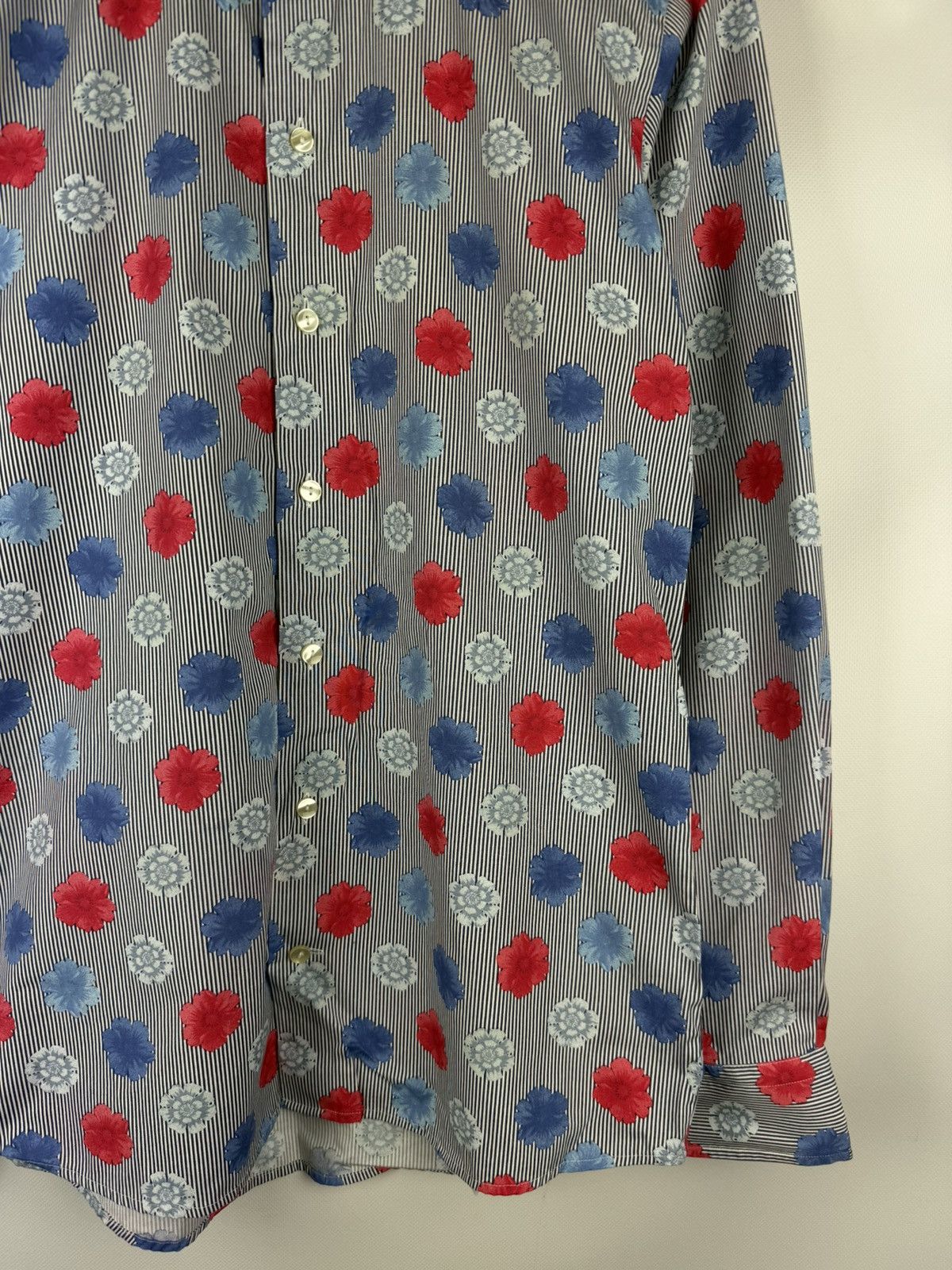 Eton Eton Long Sleeve Striped Floral Pattern Button Up Shirt Size US S / EU 44-46 / 1 - 4 Thumbnail