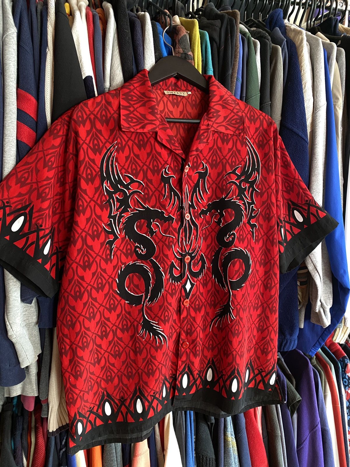 Japanese Brand VINTAGE DRAGON TRIBAL JAPANESE BRAND HAWAIIAN SHIRT Size US L / EU 52-54 / 3 - 2 Thumbnail