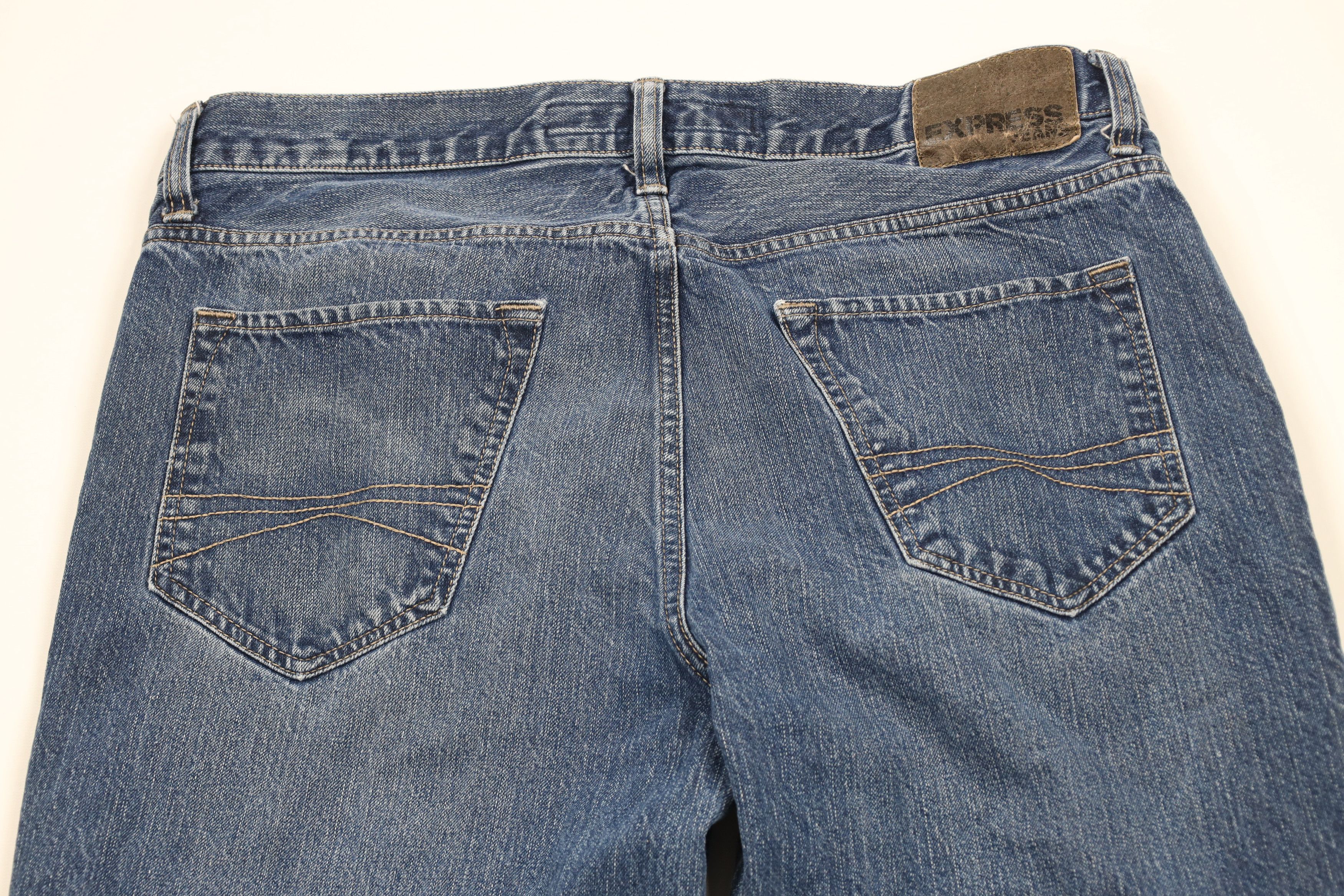 Express × Vintage Express Blake Loose Fit Straight Leg Denim Jeans Blue Size US 34 / EU 50 - 11 Thumbnail