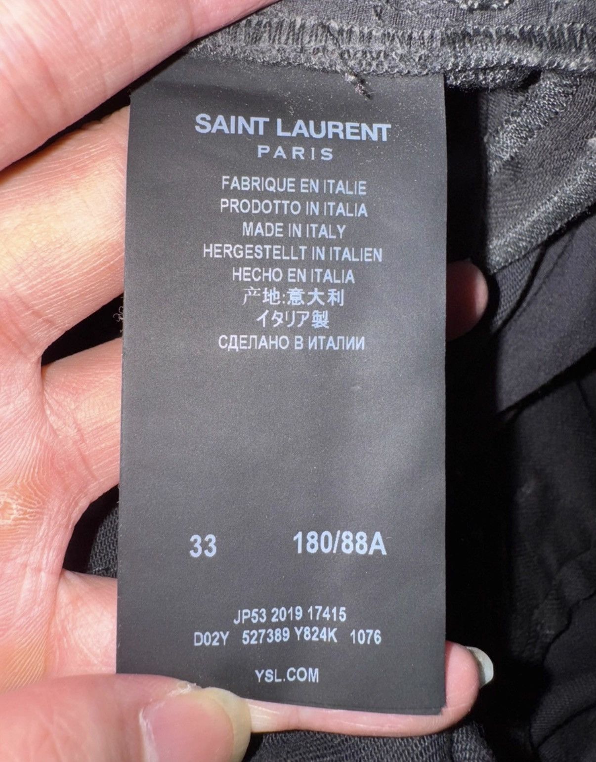 Saint Laurent Paris SLP 20SS "Cat Paw" Coated Waxed Finish Basic Denim Jeans Size US 33 - 8 Thumbnail