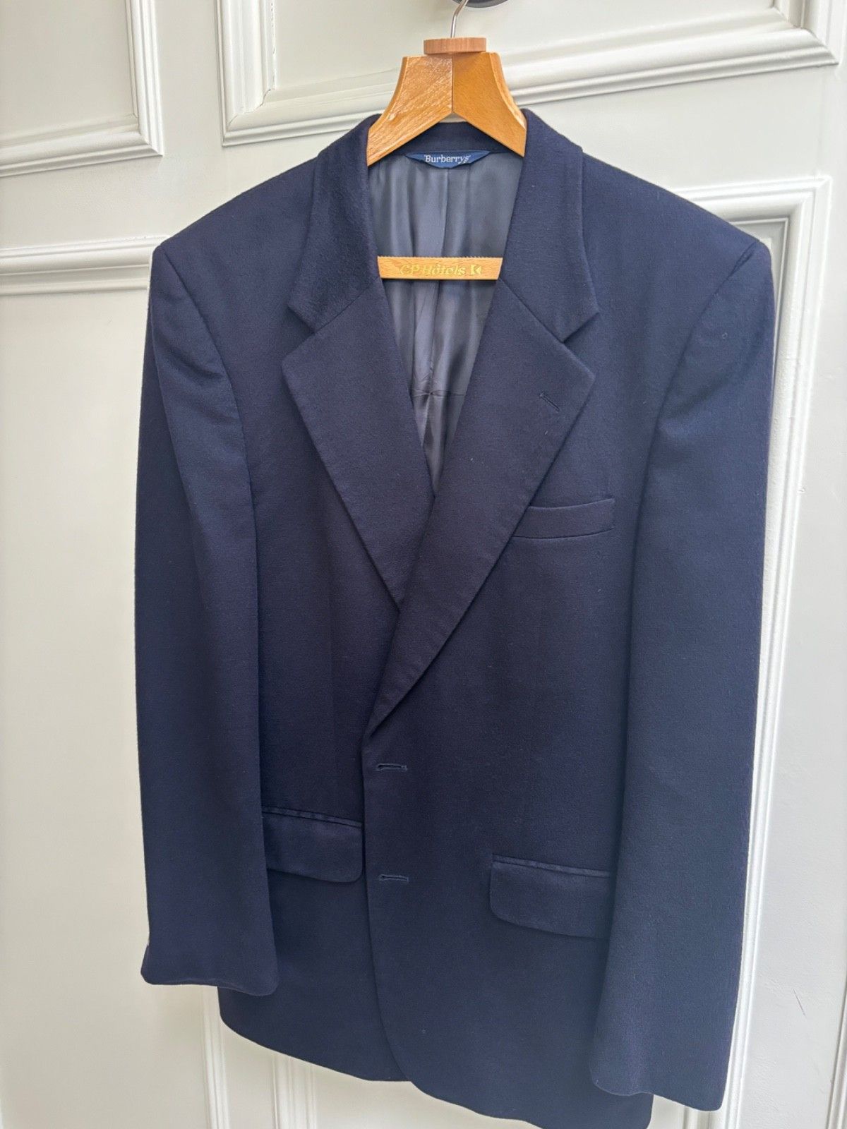 Burberry 90s 'Burberrys' 100% Cashmere Blazer Navy Blue 44L Size 44L - 1 Thumbnail