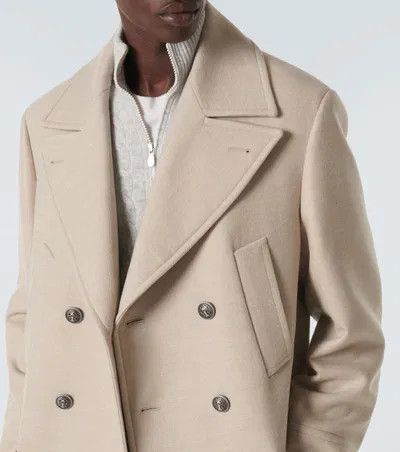 Brunello Cucinelli o1w1db10326 Double Breasted Wool Coat in Beige Size US S / EU 44-46 / 1 - 3 Thumbnail