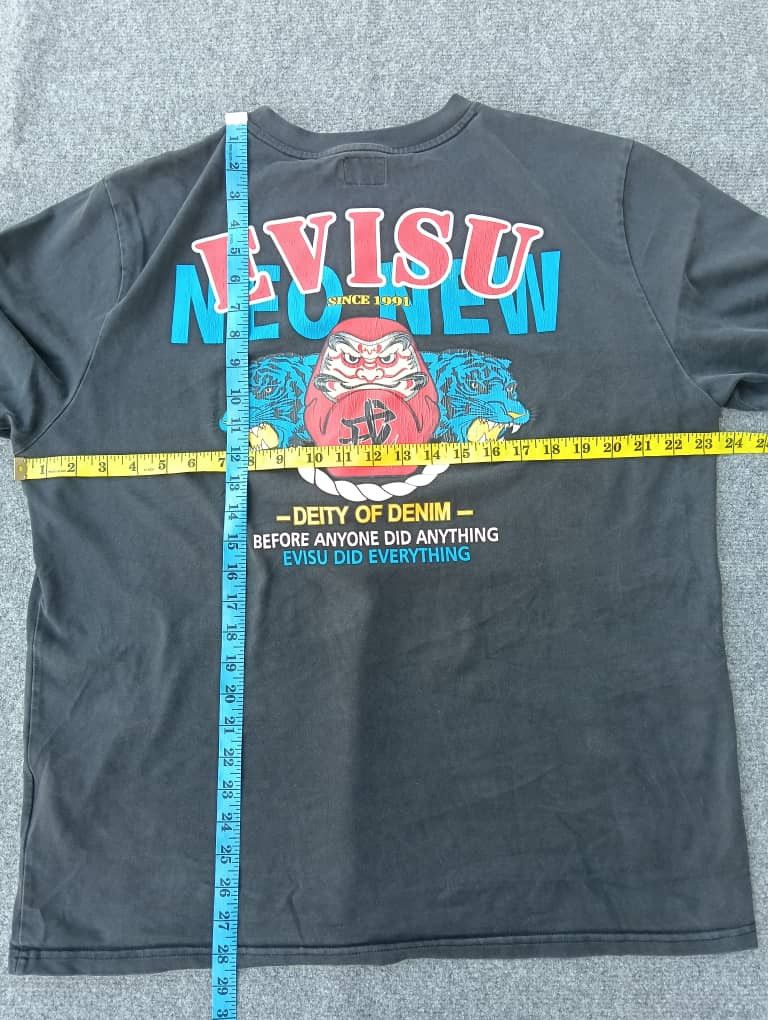 Evisu EVISU Faded Black Tee | Daruma Godhead & Twin Tiger Back Size US XL / EU 56 / 4 - 3 Thumbnail