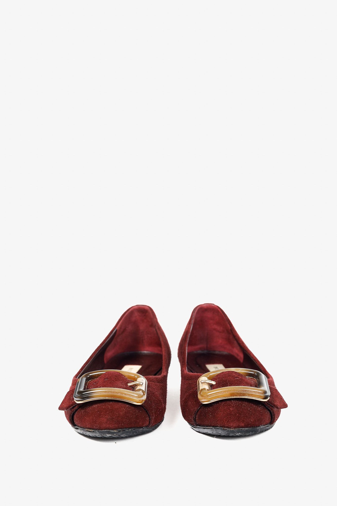 Burberry Burberry Leygreen Suede Trench Buckle Ballerina Flats Size US 5.5 / IT 35.5 - 3 Thumbnail