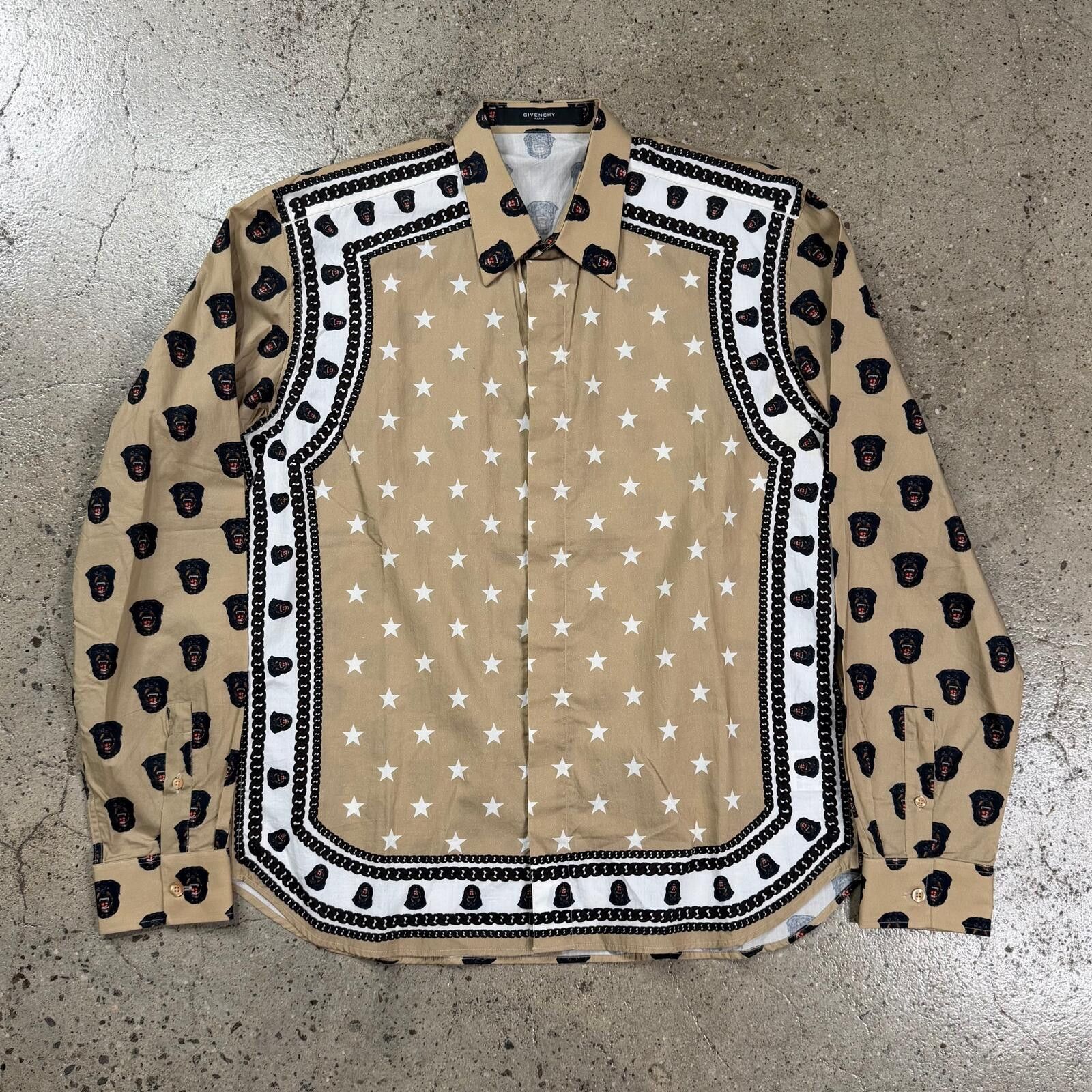 Givenchy Givenchy FW11 Look 32 Rottweiler Print Button Up Shirt Size US L / EU 52-54 / 3 - 1 Thumbnail