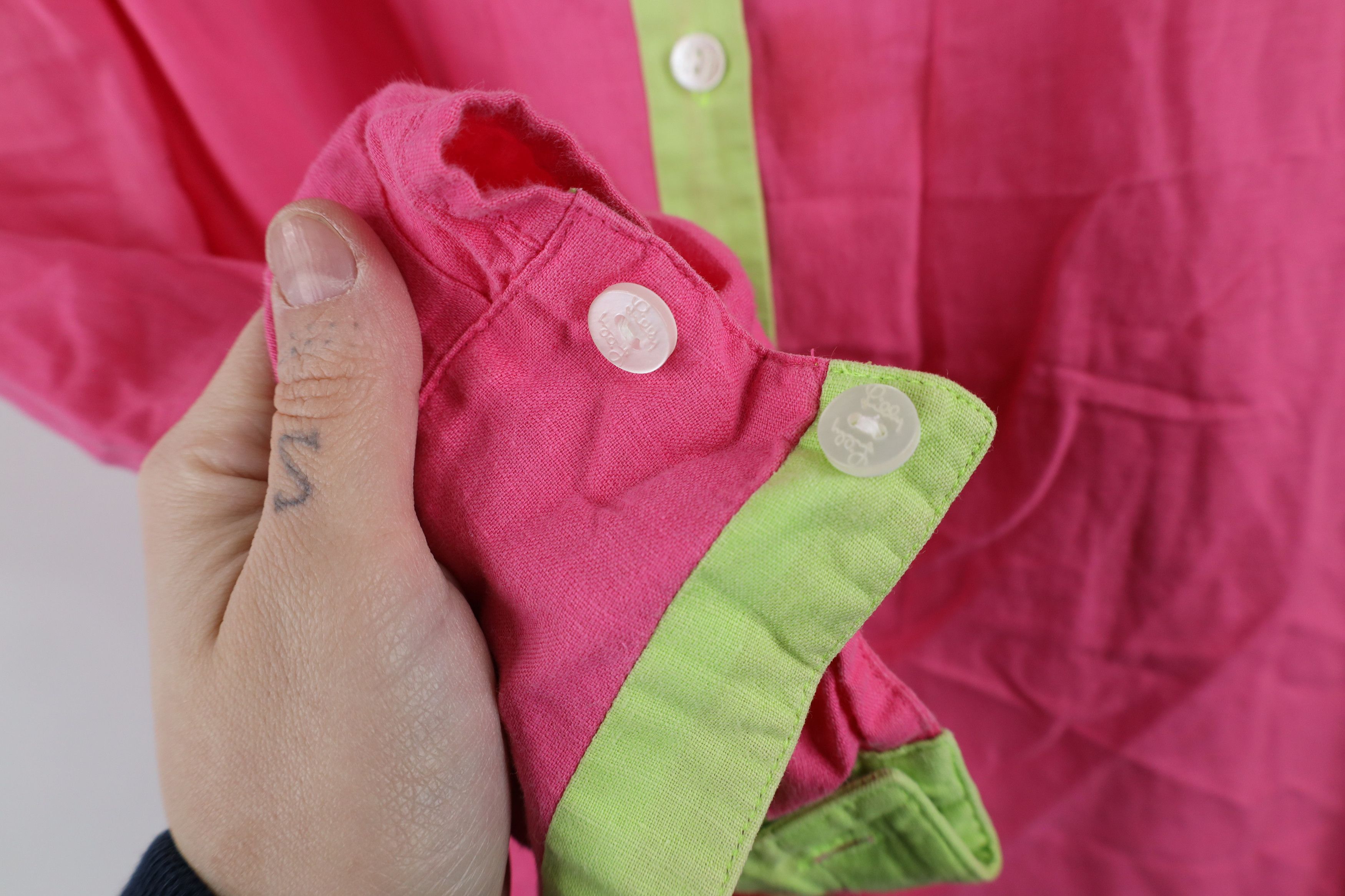 Lilly Pulitzer × Vintage Lilly Pulitzer Linen Blend Oversized Button Shirt Pink Size L / US 10 / IT 46 - 6 Thumbnail