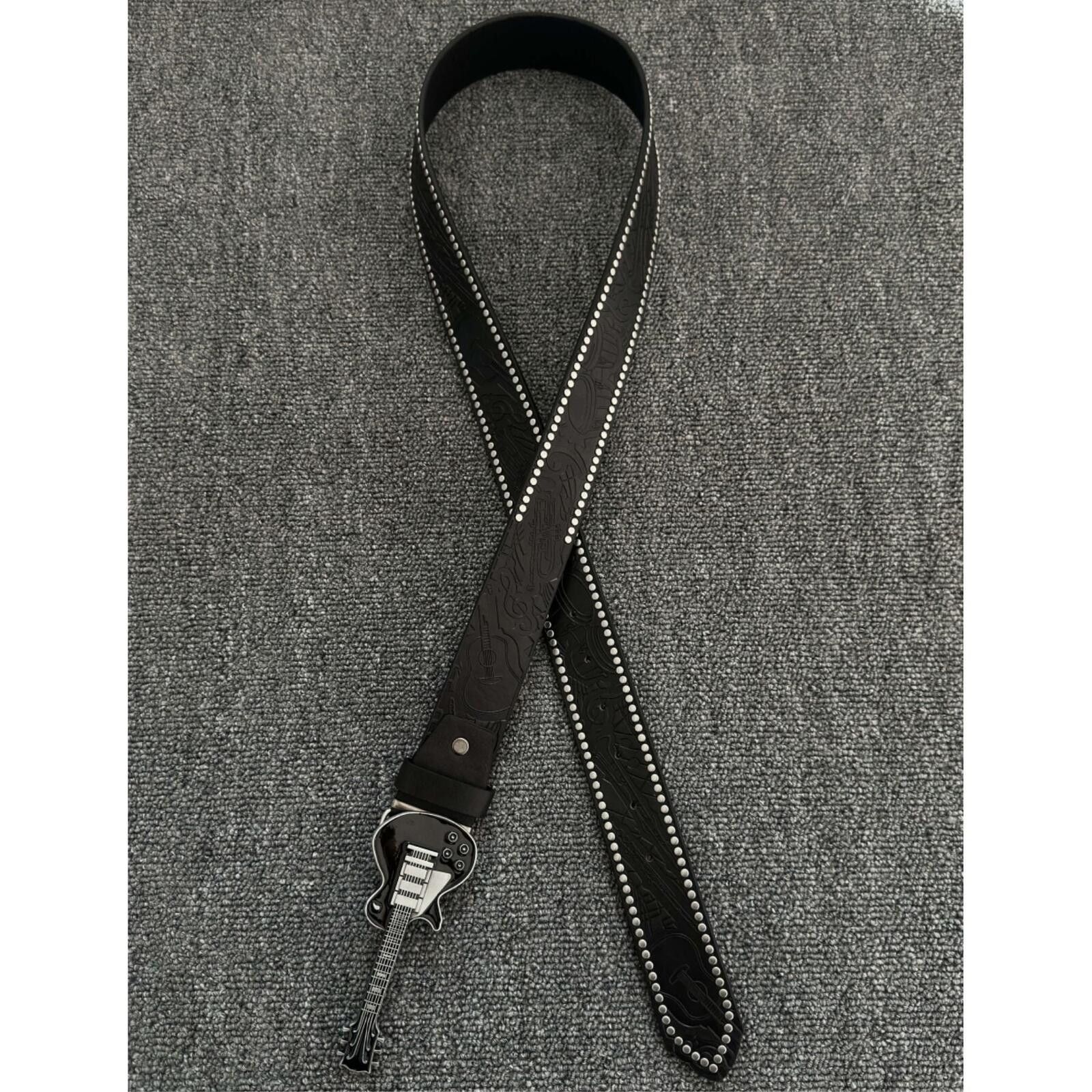 Other Electric Guitar Rhinestone Belt | Engraved Flower Stud 115cm Size ONE SIZE - 1 Thumbnail