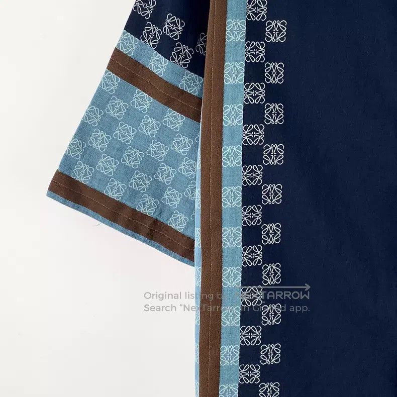 Loewe Loewe Navy blue striped logo embroidered pieced cotton but Size US S / EU 44-46 / 1 - 4 Thumbnail