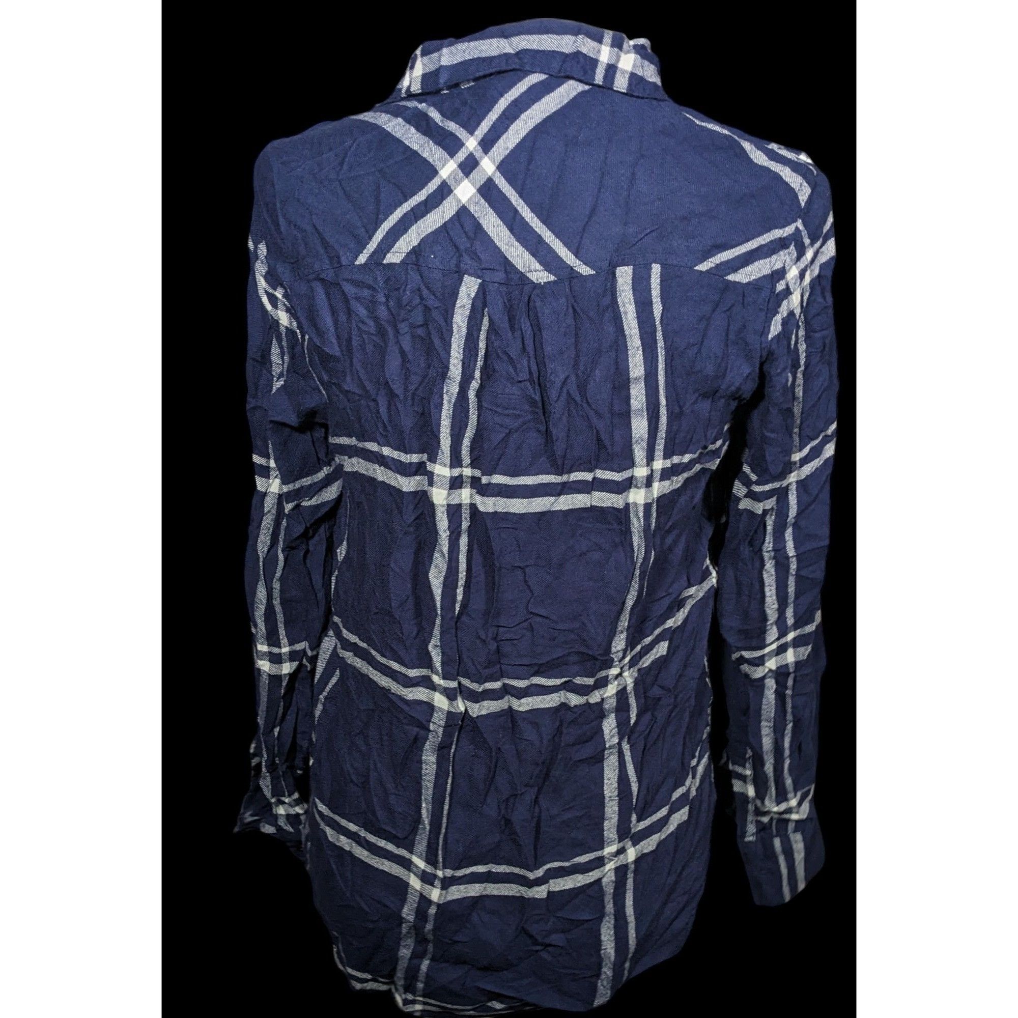 Old Navy Old Navy "The Classic Shirt" Blue And White Plaid Button Dow Size S / US 4 / IT 40 - 2 Thumbnail