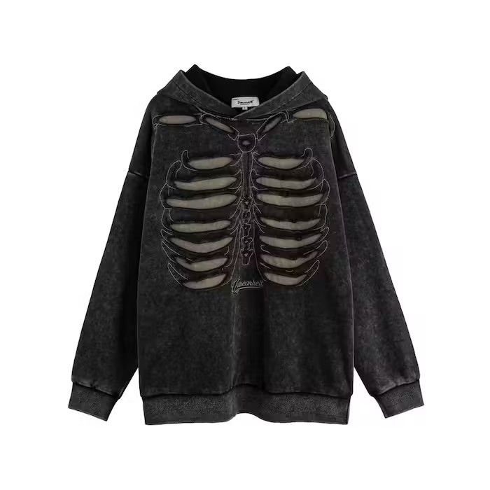 Japanese Brand Skeleton Hollow Out Black Hoodie Size US M / EU 48-50 / 2 - 4 Thumbnail