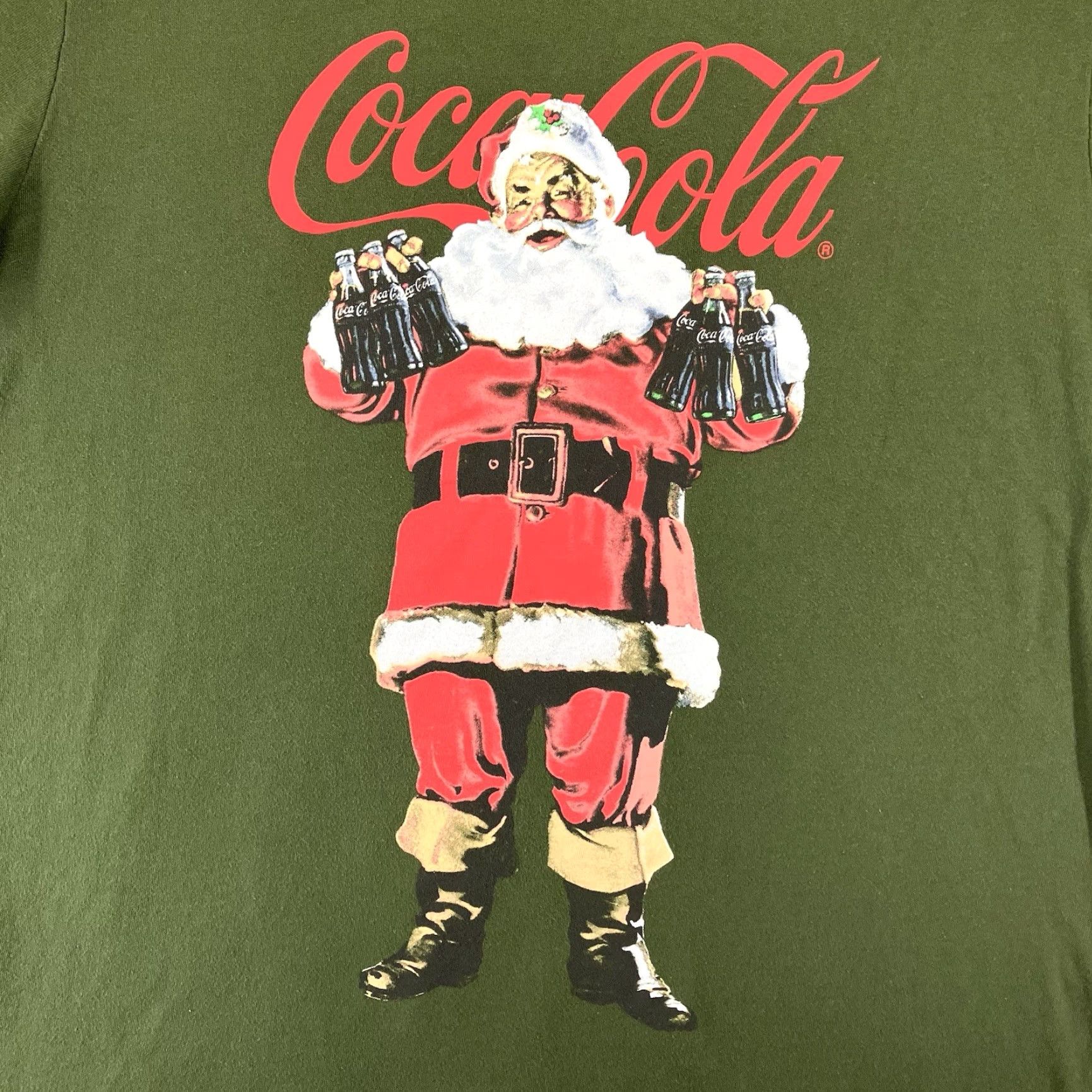 Lucky Brand Lucky Brand Coca Cola Men's T-Shirt Green Santa Christmas Short Sleeve Crew Neck Size L Size US L / EU 52-54 / 3 - 3 Thumbnail