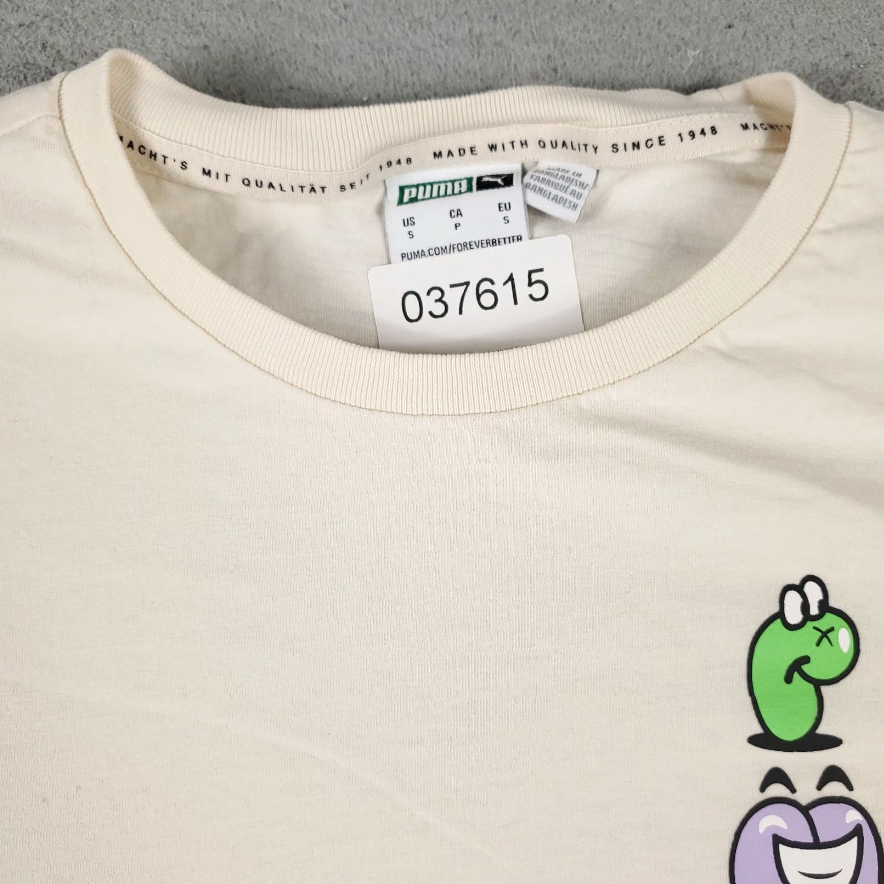 Puma VINTAGE Puma T Shirt Mens S Beige Logo Crew Neck Short Sleeve Adult Small Cotton Blend Regular Men’s Clothing 90s Sports America Size US S / EU 44-46 / 1 - 3 Thumbnail