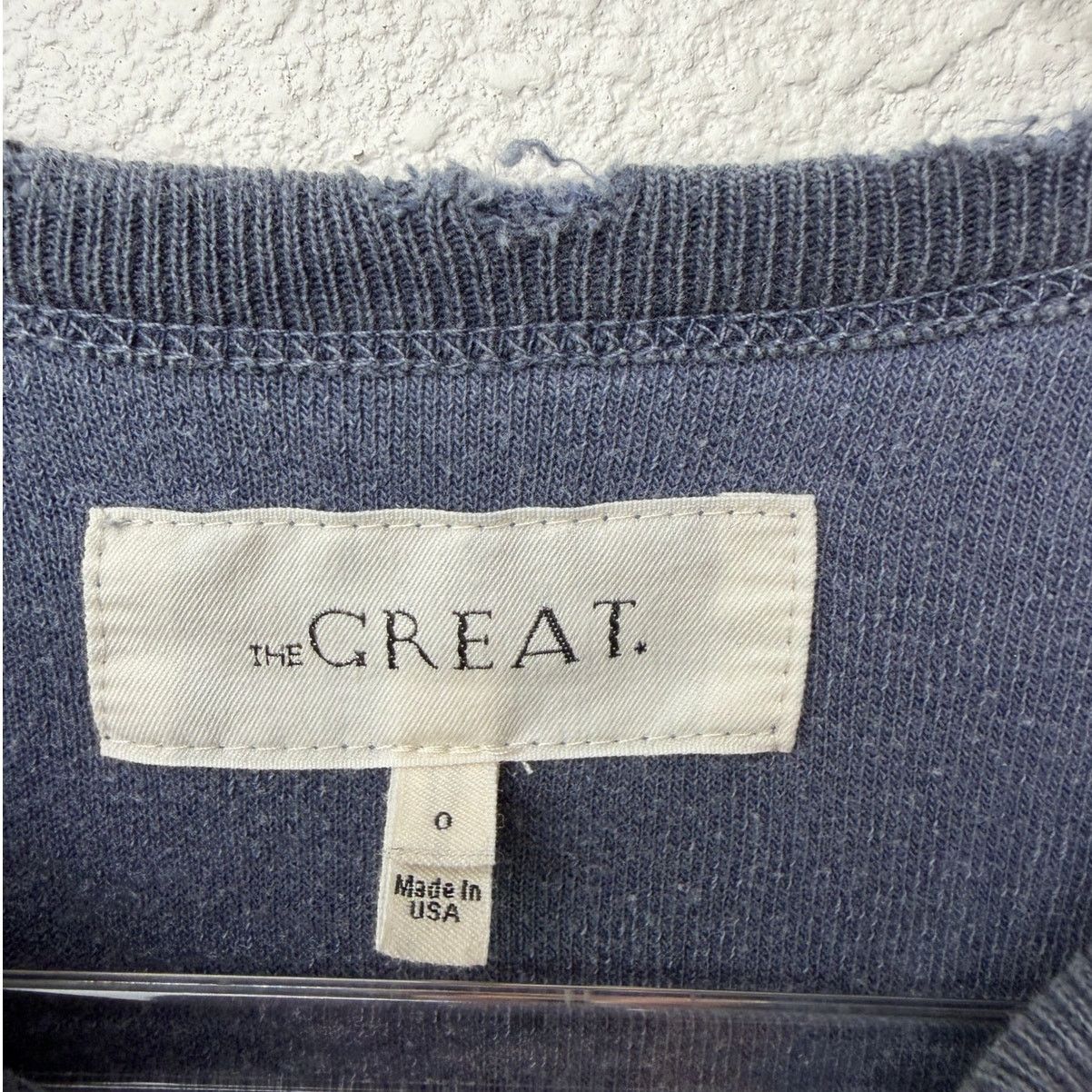 THE GREAT The Great. Blue Fleece Sweatshirt Distressed Raw Hem Size 0 Size XS / US 0-2 / IT 36-38 - 12 Thumbnail