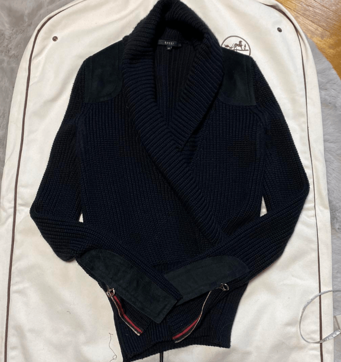 Image of Tom Ford For Gucci 2003 Runway Cardigan Cashmere Wool Xs in Black, Men's