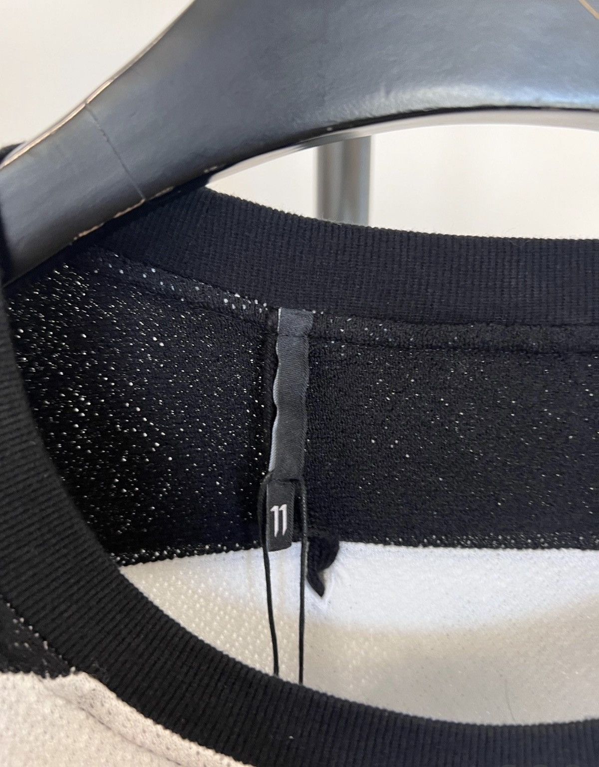 11 By Boris Bidjan Saberi 11ByBBS Mesh-Panel Ink-Spray & Embroidered 3/4 Sleeve TShirt Size US L / EU 52-54 / 3 - 7 Thumbnail