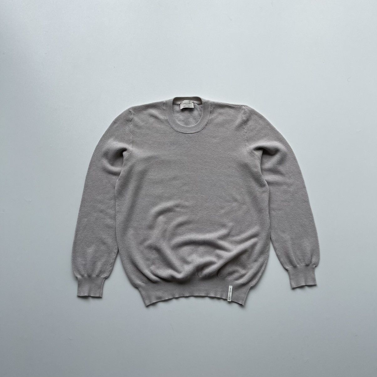 Brooksfield Brooksfield Torino Cotton Knitted Crewneck Sweater Beige Size US M / EU 48-50 / 2 - 1 Thumbnail