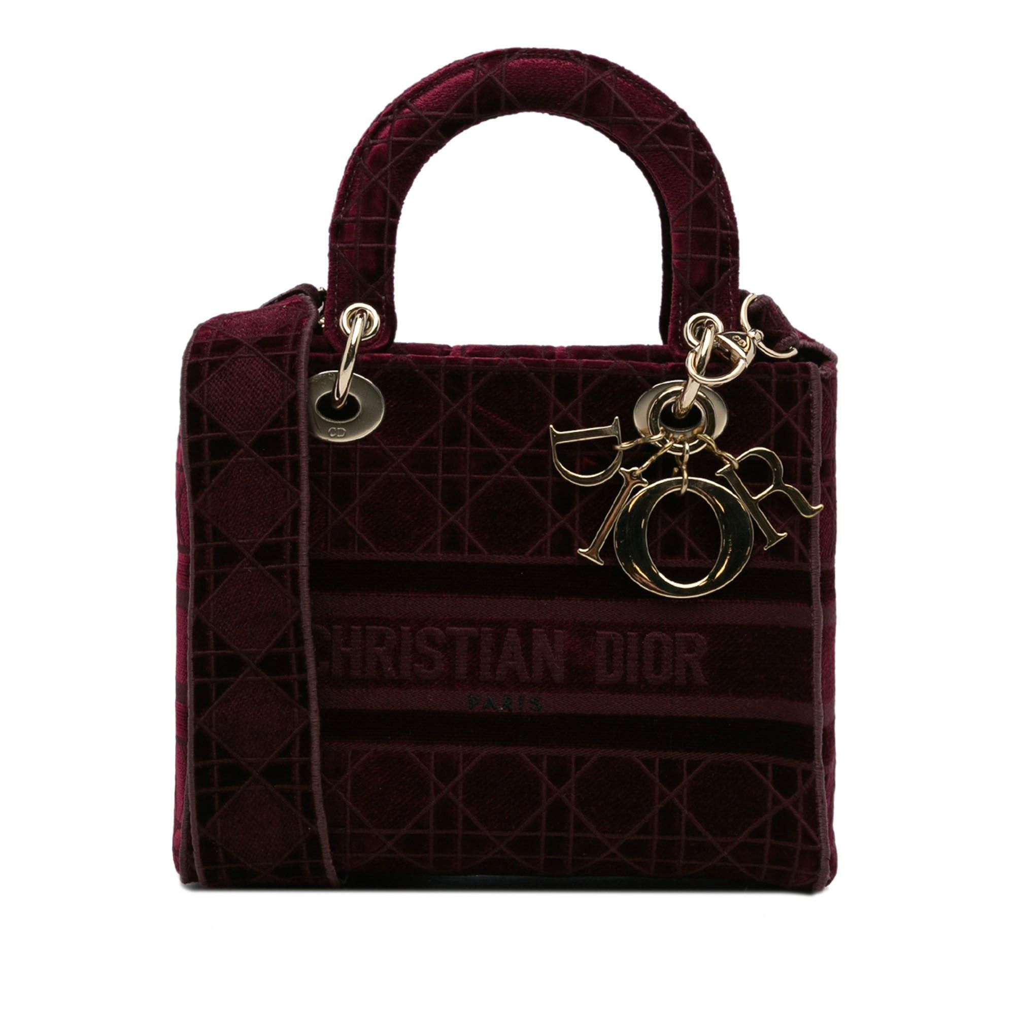 Dior Dior Medium Velvet Cannage Lady D Lite Red Size ONE SIZE - 1 Thumbnail