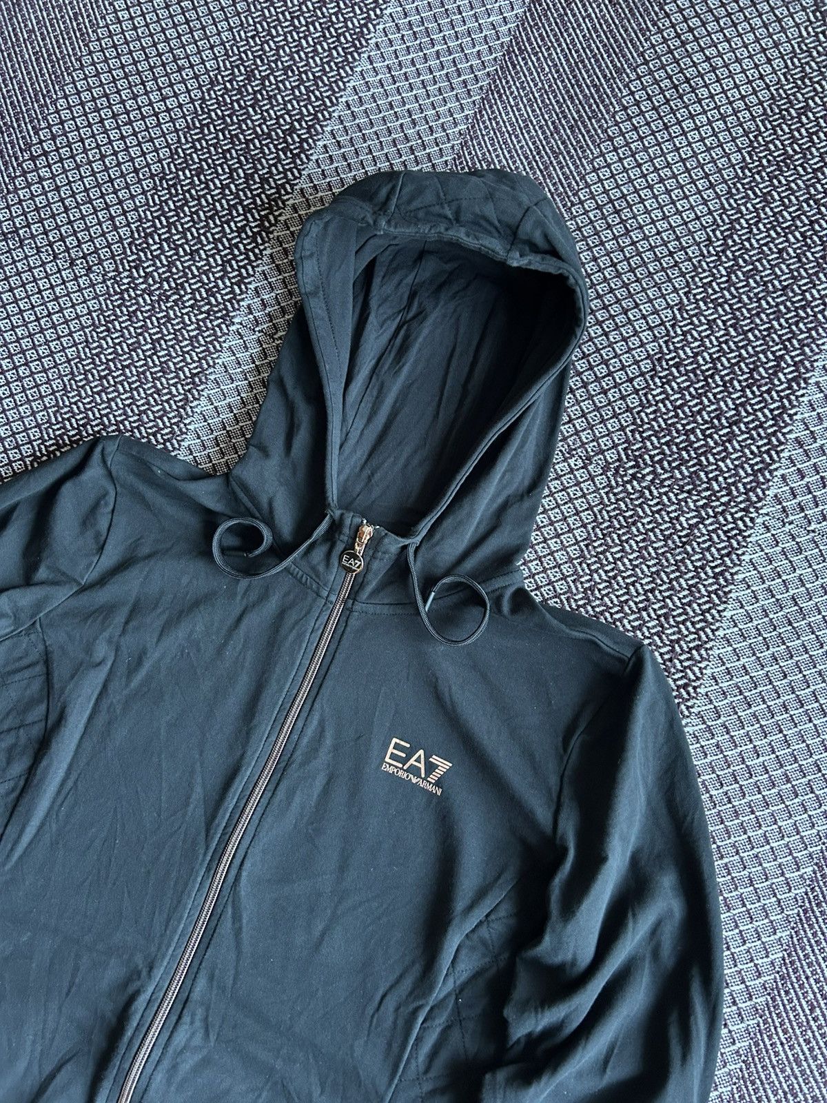Armani × Emporio Armani Emporio Armani Zip Up Hoodies Black Solid Size Large Size L / US 10 / IT 46 - 4 Thumbnail