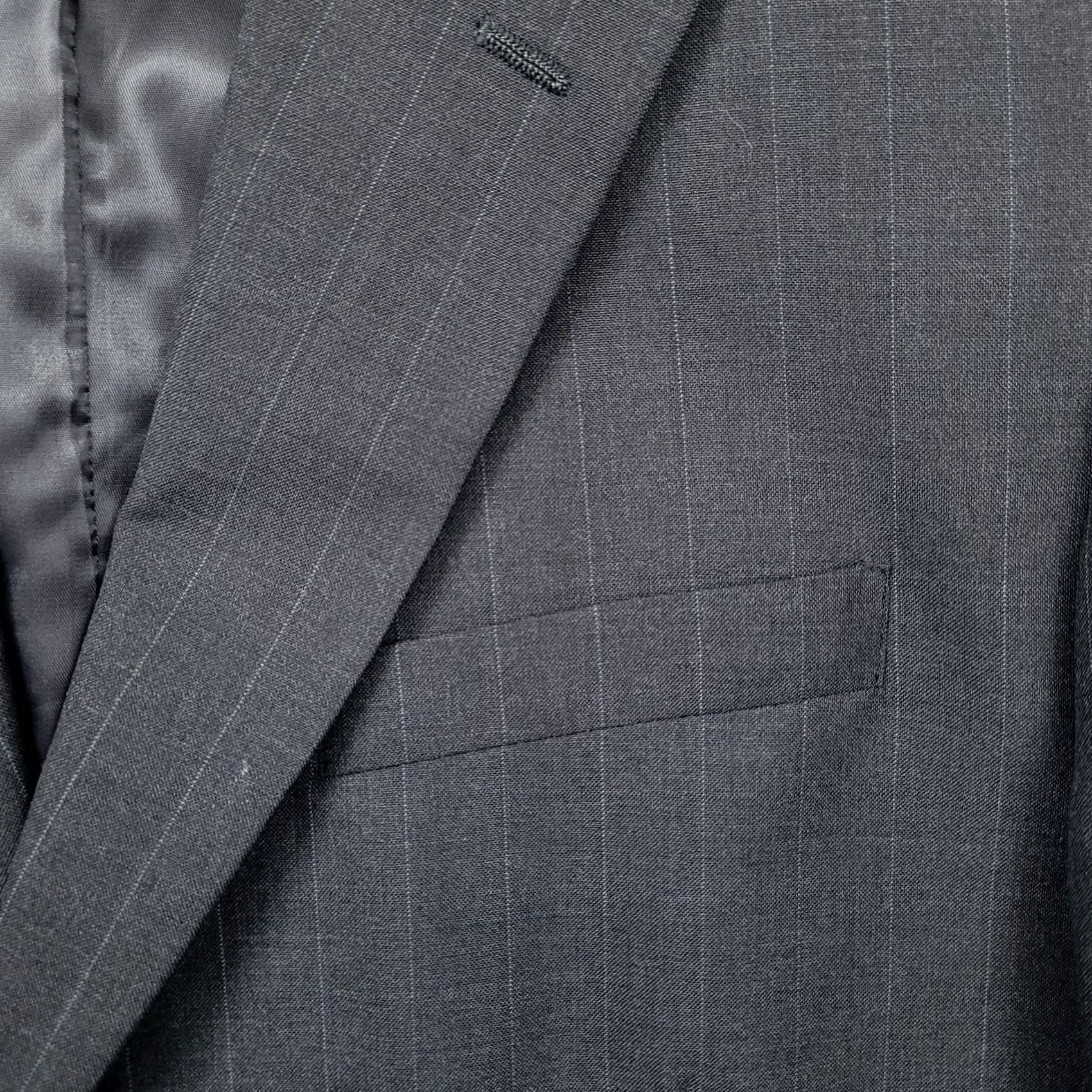 Jos. A. Bank Jos A Bank Blazer Men 44S Wool 100% Wool Gray Notch Lapel Single-Breasted Two-Button Short Length Size 44R - 3 Thumbnail