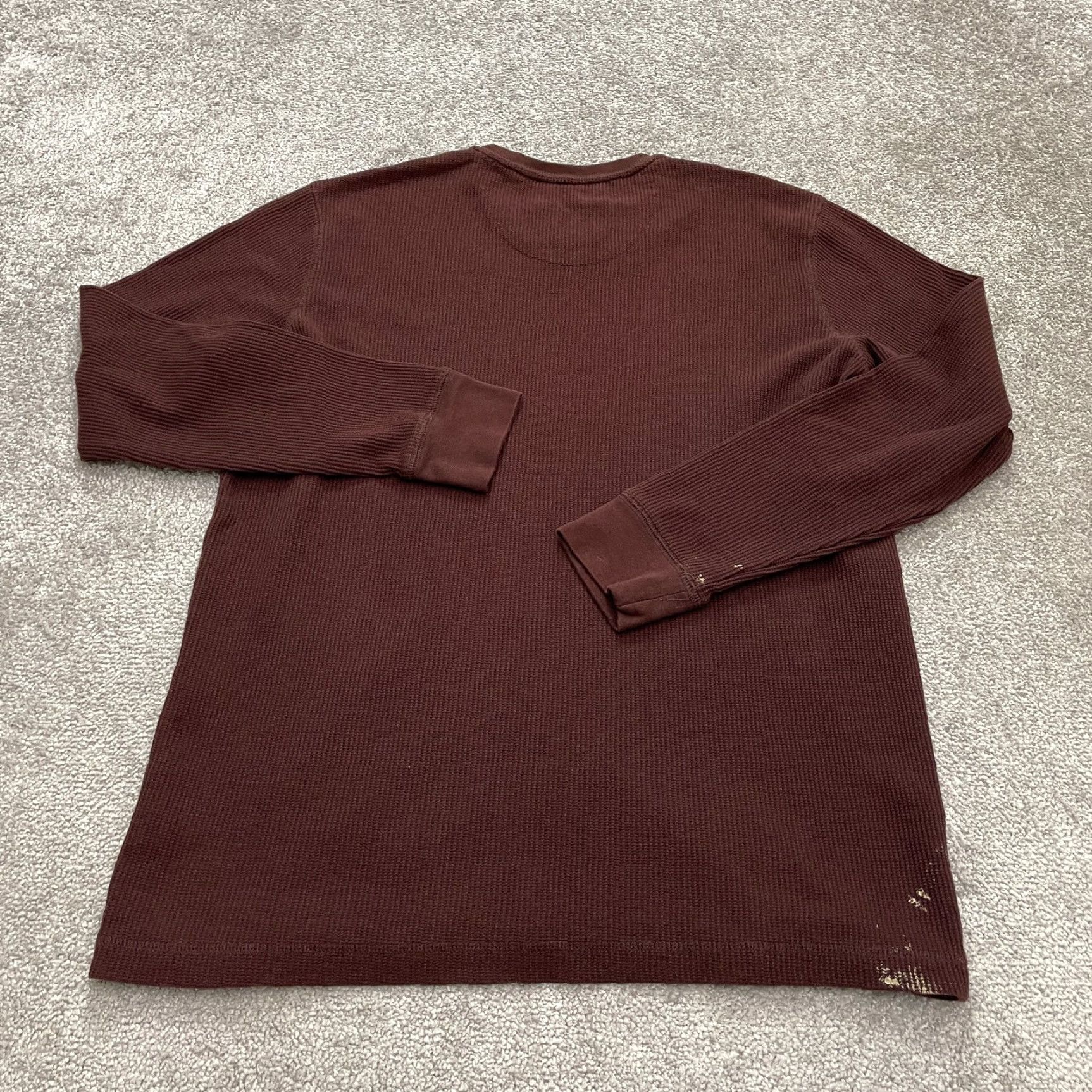 Vintage Cactus Waffle Knit Shirt Mens Large Dark Brown Crew Neck Long Sleeve Casual Top Size US L / EU 52-54 / 3 - 2 Thumbnail