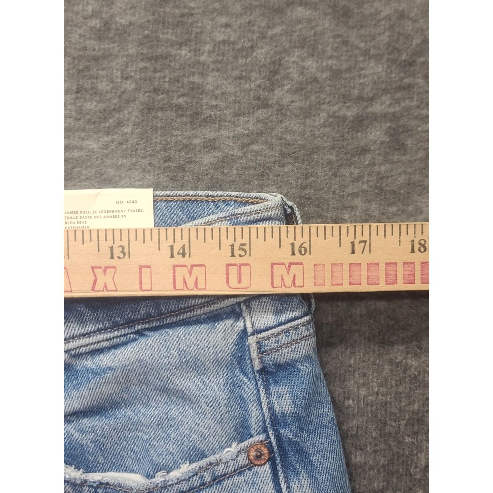 American Eagle Outfitters VINTAGE American Eagle Jeans Womens 10x32 90s Skinny Kick Flared Low Rise Stretch Jeans Blue Cotton Spandex Regular Inseam 32 Womens Size 32" / US 10 / IT 46 - 3 Thumbnail