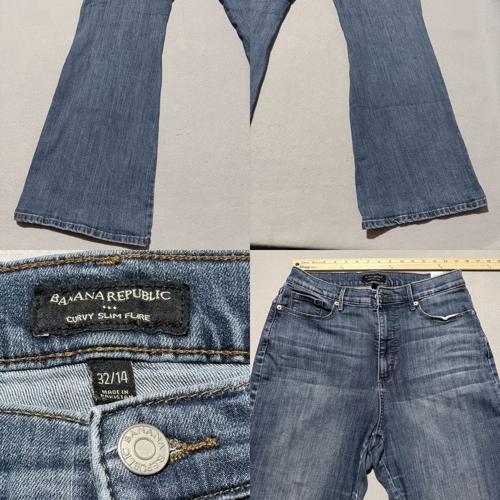 Banana Republic Banana Republic Jeans Women Blue High Rise Curvy Slim Flare Bootcut 14 Denim Vintage No 5-Pocket Modern Start Women Size 36" / US 14 / IT 50 - 8 Thumbnail