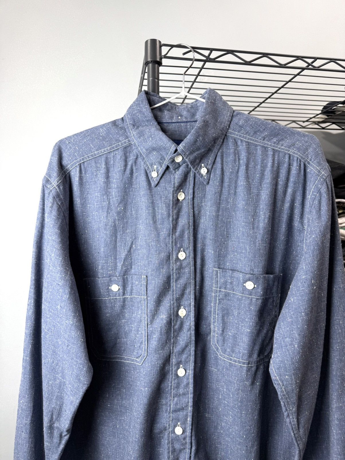 Eton Vintage French Style Eton Twill Overshot Shirt Size US M / EU 48-50 / 2 - 2 Thumbnail