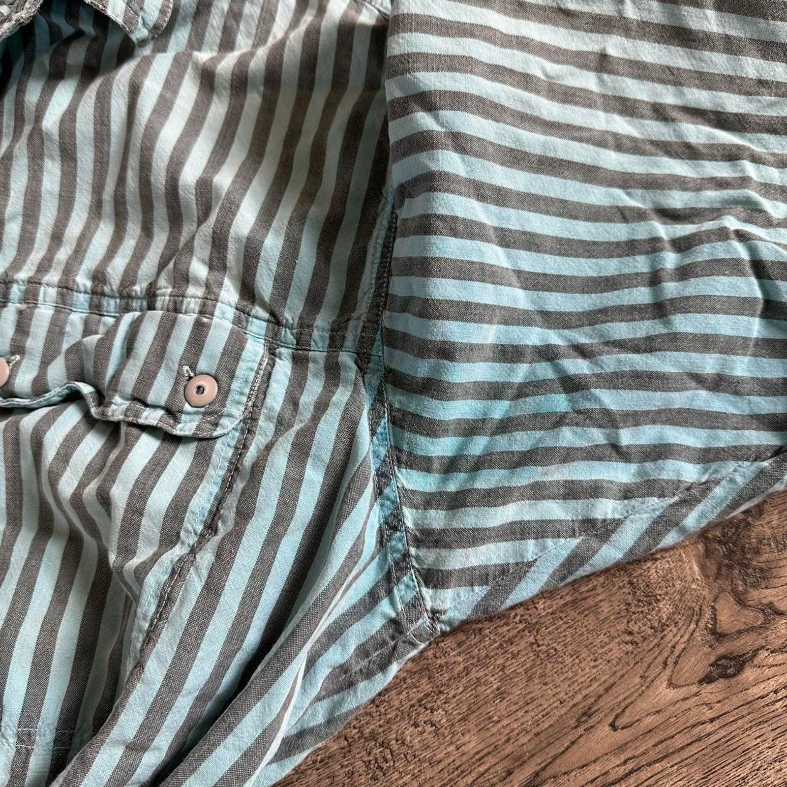 Vintage Vintage 80s Striped Button Up Carnival Diner Work Shirt Size US L / EU 52-54 / 3 - 6 Thumbnail