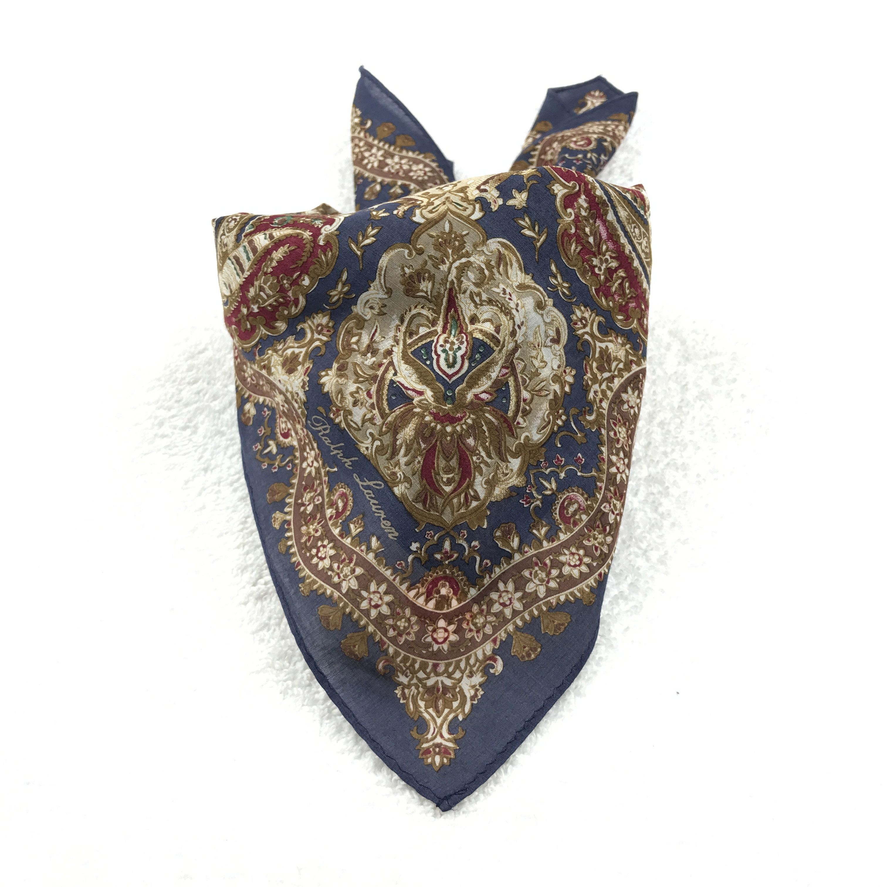 Designer × Ralph Lauren × Vintage Vintage Ralph Lauren Bandana Neckerchief Handkerchief Size ONE SIZE - 4 Thumbnail