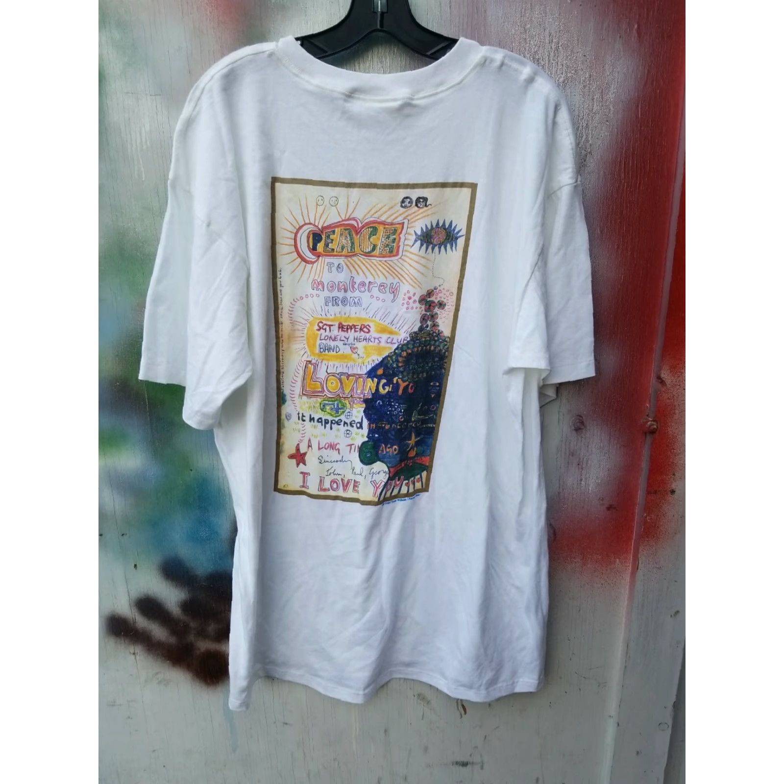 Vintage VINTAGE Beatles Monterey Pop Single Stitch Planet Gear Wilkes T Shirt XL Shirt Adults XL White 1994 90s Boys Girls Mens Womens Size US XL / EU 56 / 4 - 7 Thumbnail