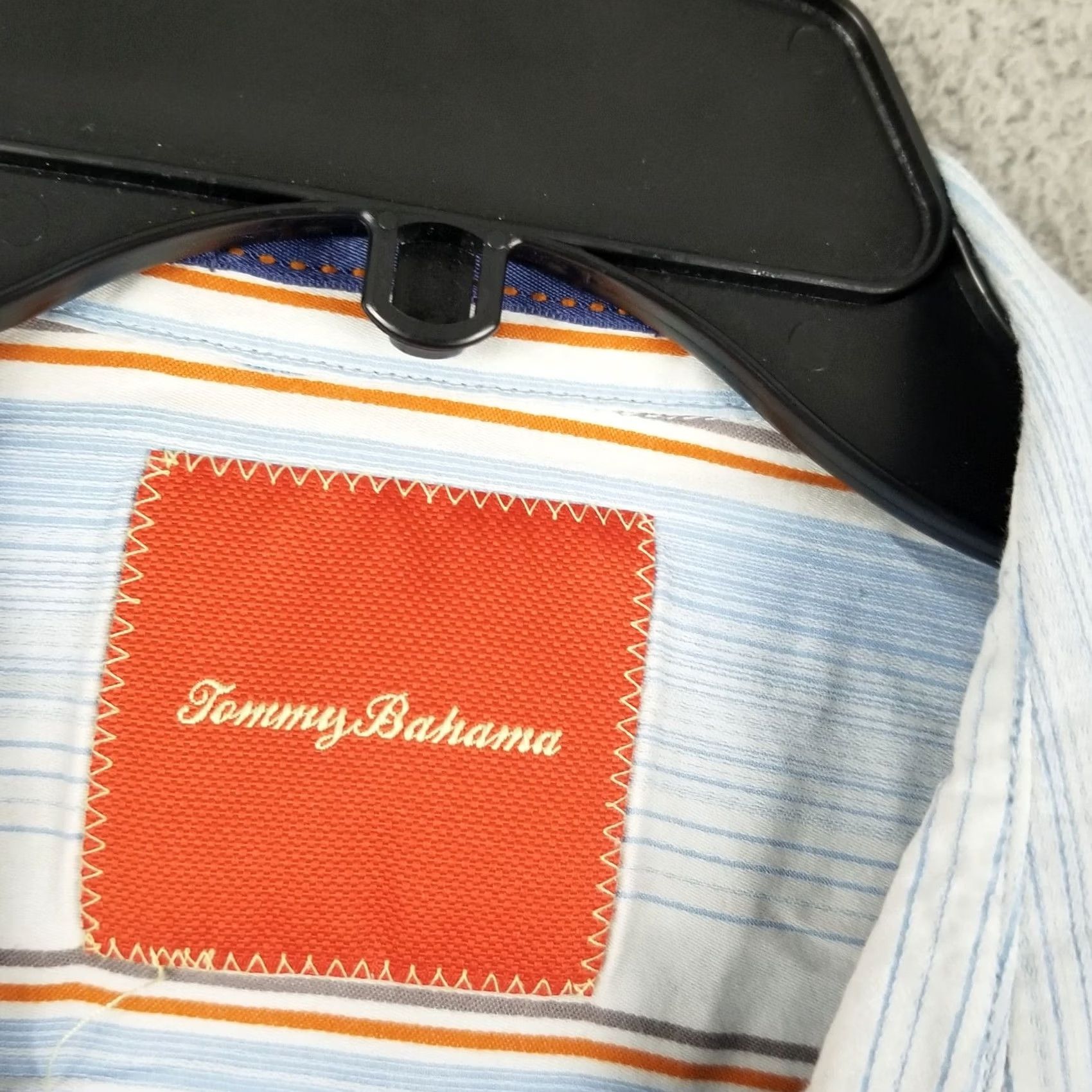 Tommy Bahama Tommy Bahama Genova Stripe Ocean Deep Long Sleeve Shirt Men XL Multicolor Button-Down Collared Shirt Size US XL / EU 56 / 4 - 2 Thumbnail